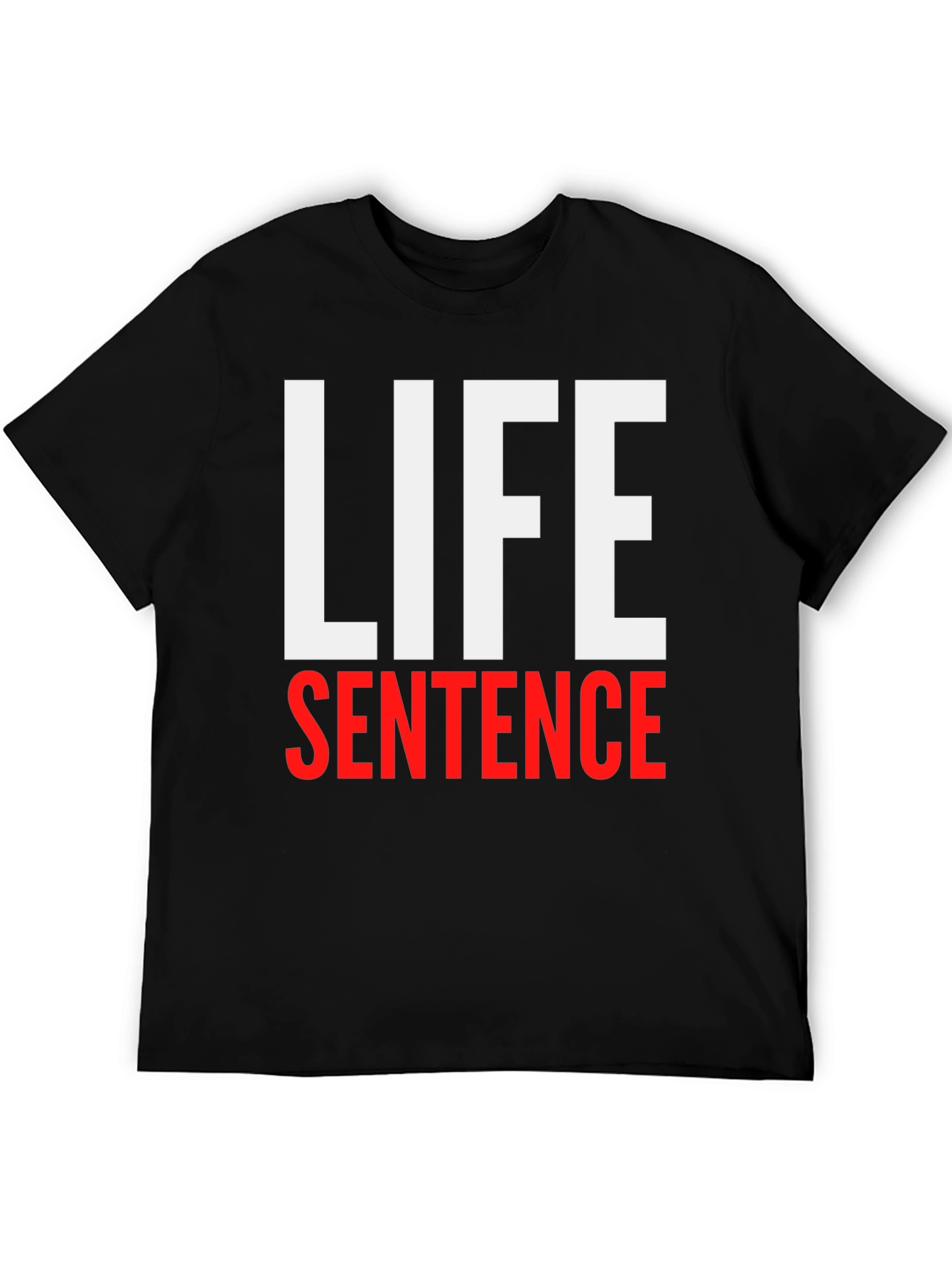 Black Life Sentence Graphic Print Black T-Shirt view 5