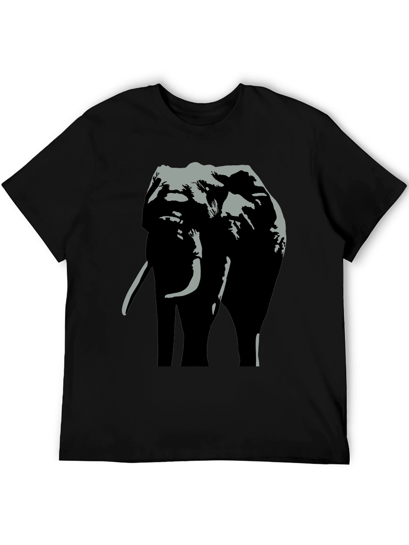 Black Elephant Graphic Print Black T-Shirt view 5