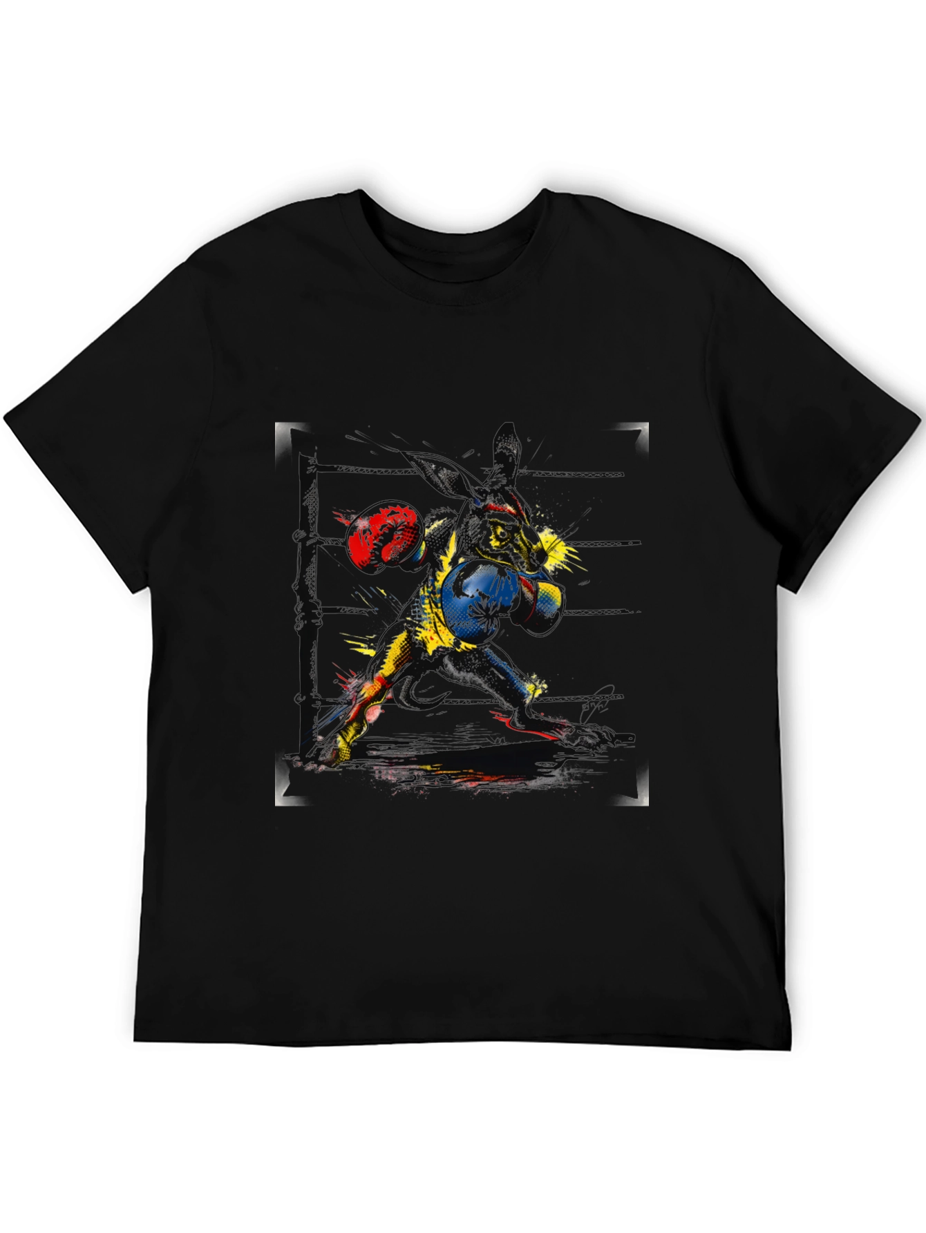 Black Boxing Rabbit Graphic Tee view 5