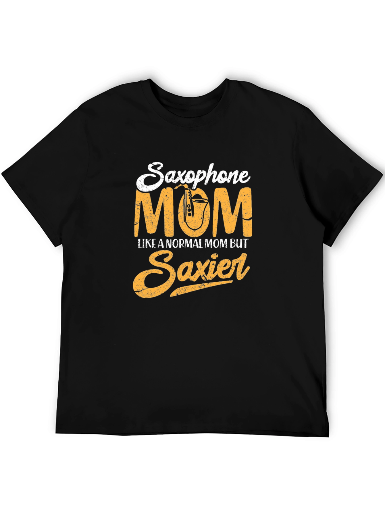 Black Saxophone Mom Graphic Tee - Musician Mother T-Shirt view 5