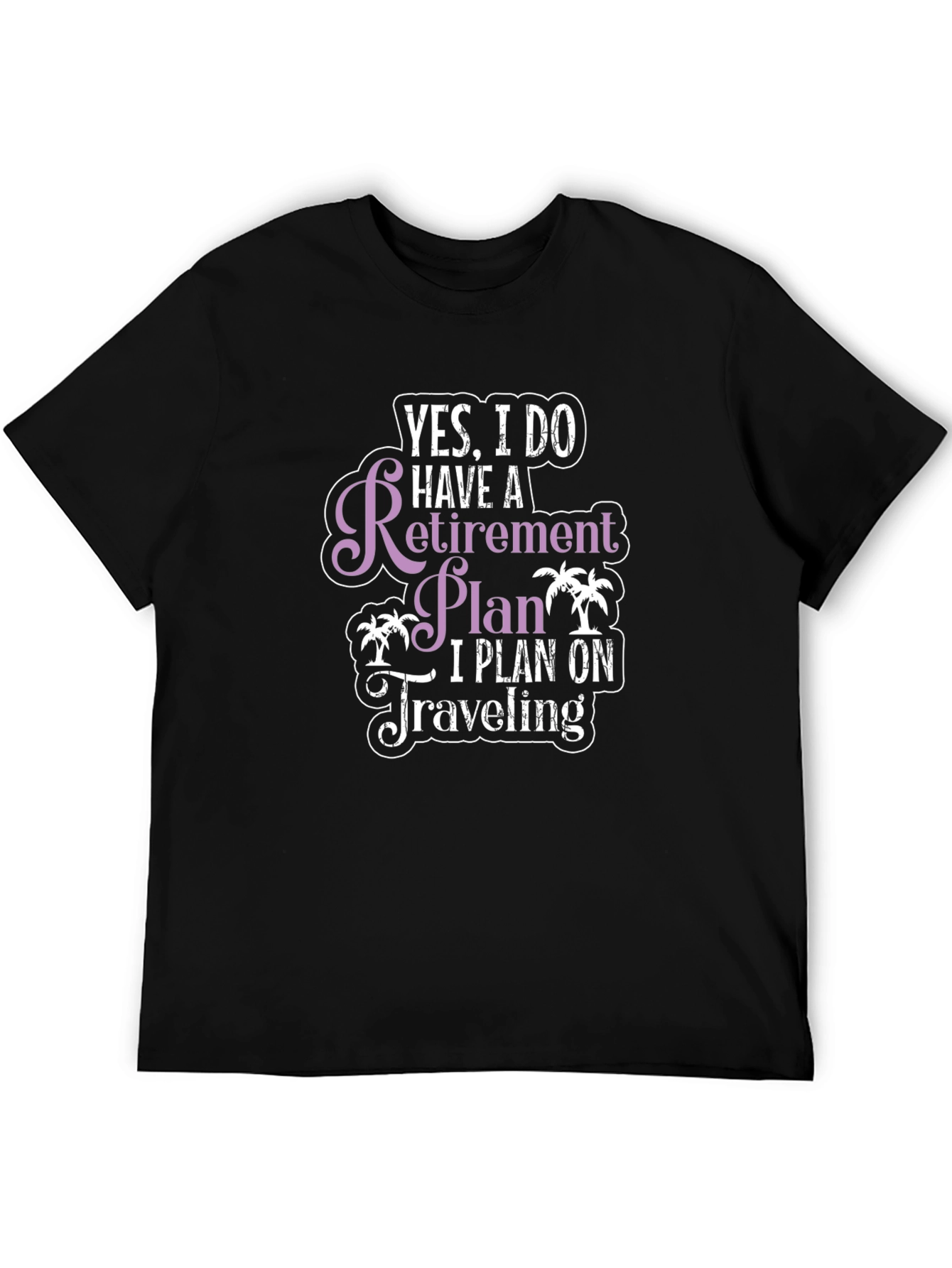Black Retirement Plan Travel T-Shirt - Black view 5