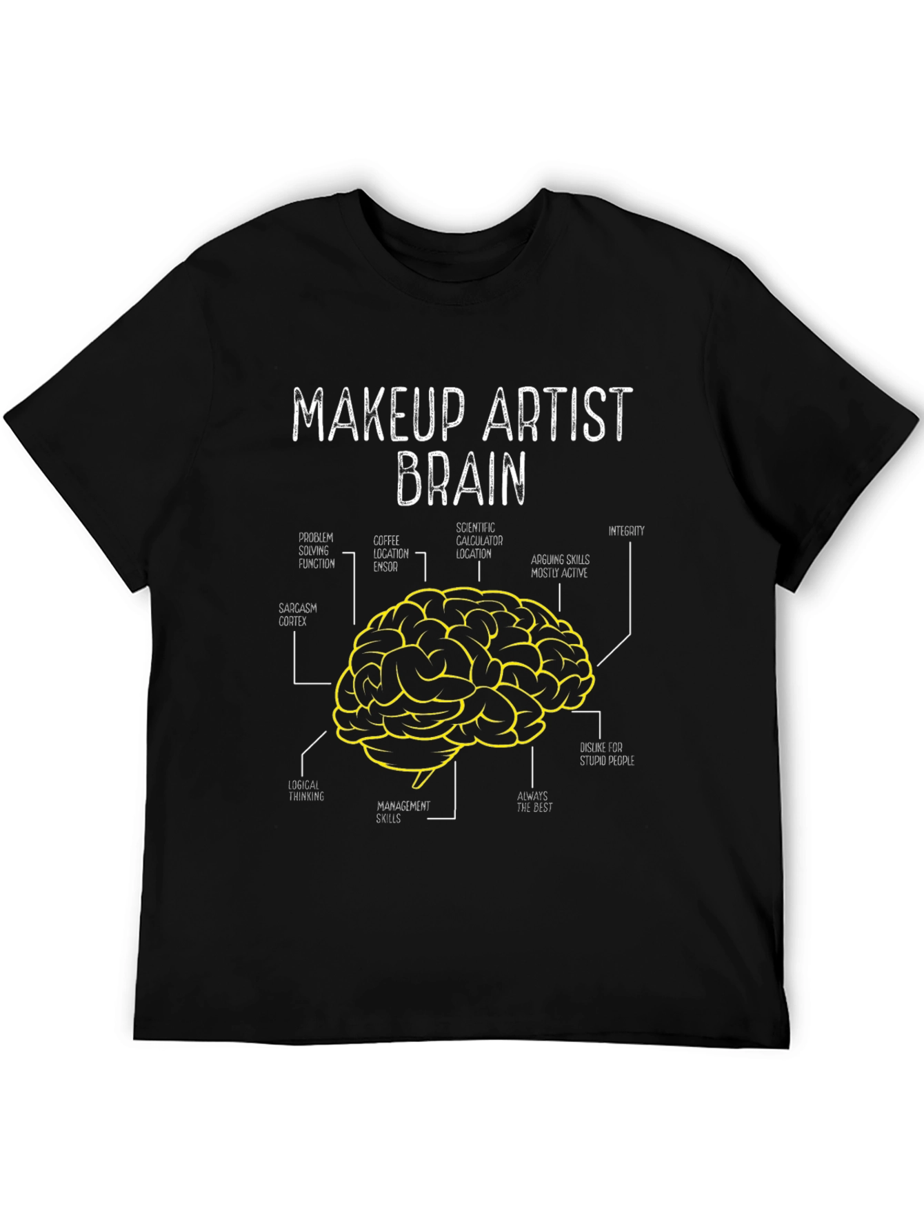 Black Makeup Artist Brain T-Shirt Funny Gift view 5