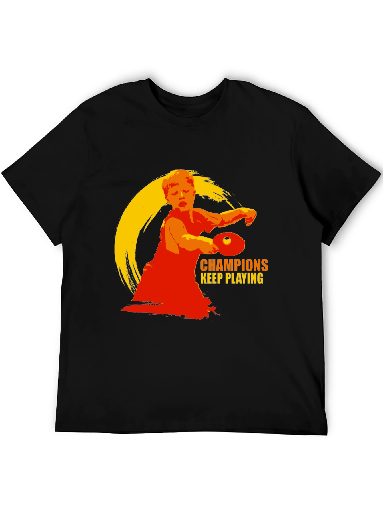 Black Champions Keep Playing T-Shirt - Table Tennis Design view 5
