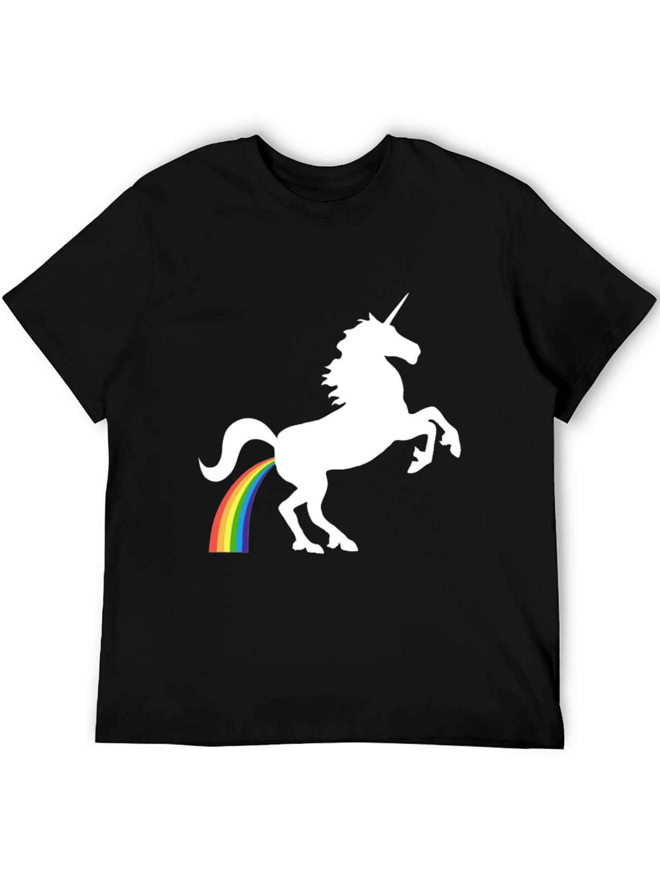 Black Unicorn Rainbow Poop T-Shirt - Black view 5