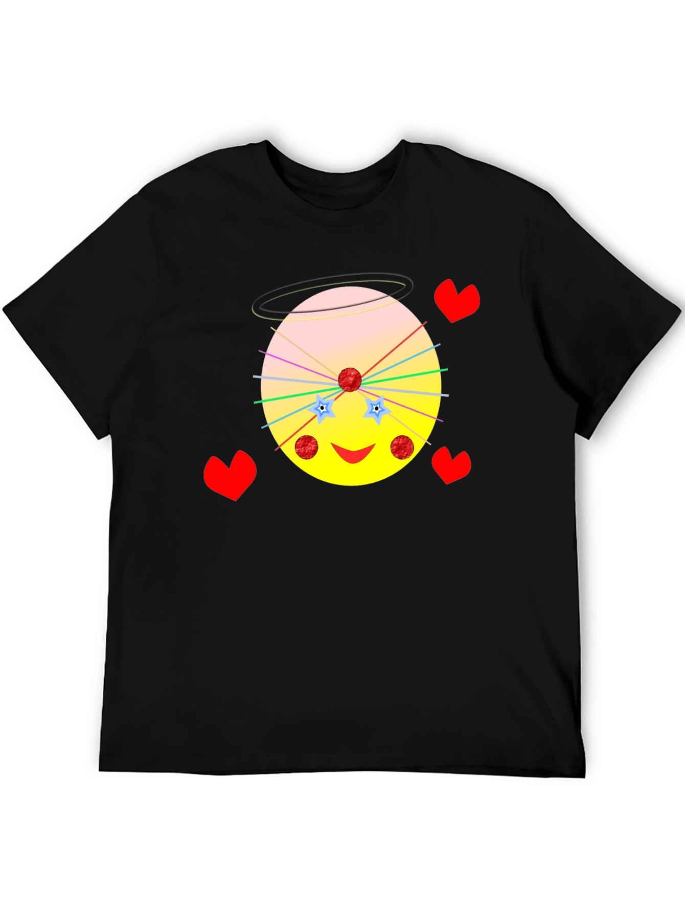 Black Whimsical Cartoon Graphic Tee - Unique Design view 5