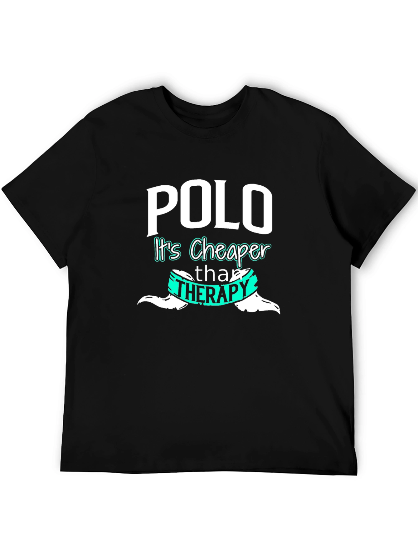 Black Polo Cheaper Than Therapy Graphic T-Shirt view 5