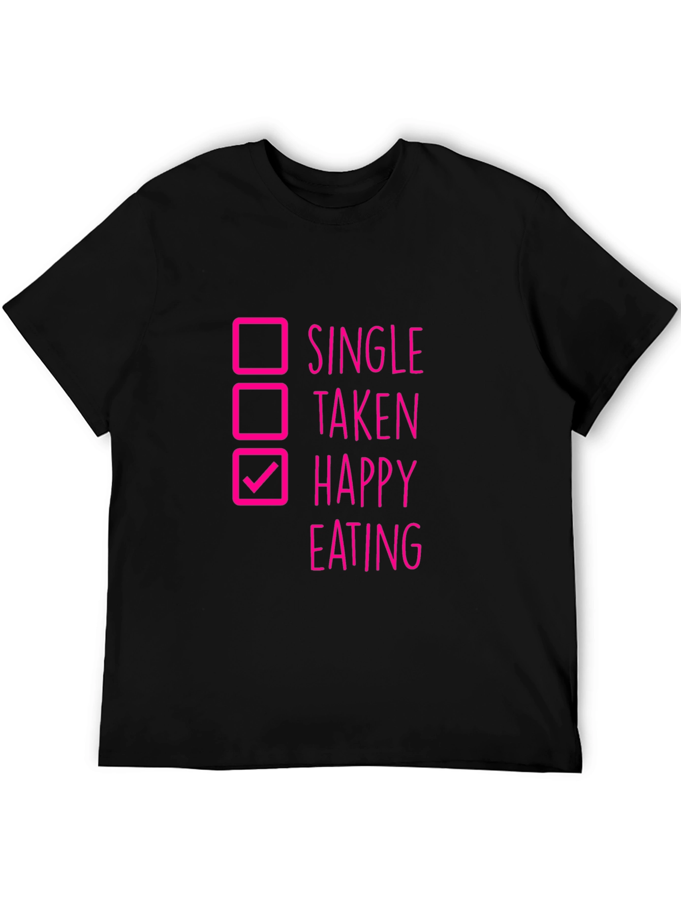 Black Happy Eating T-Shirt Funny Checkbox Tee view 5