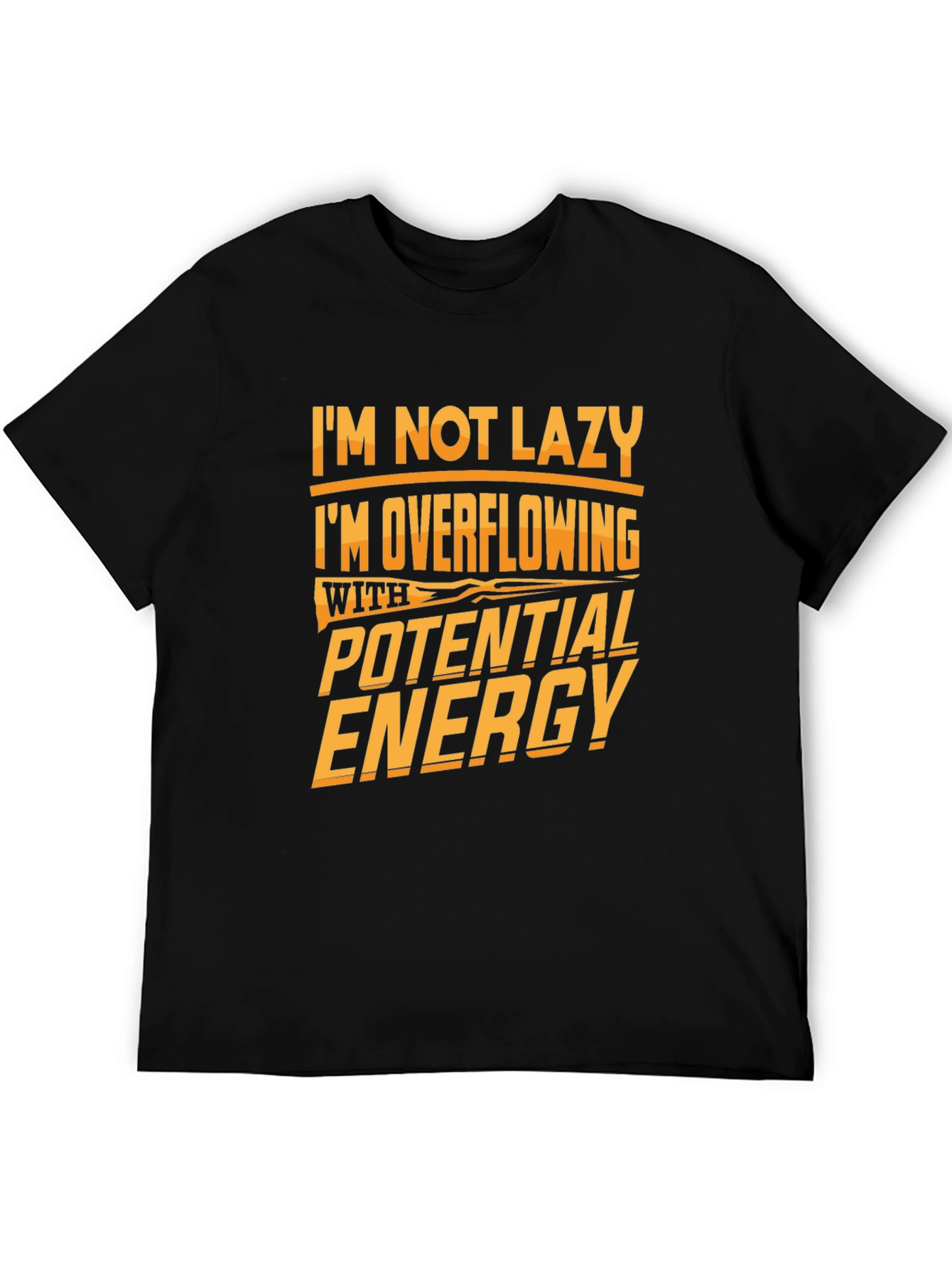 Black Funny Potential Energy Graphic Tee view 5