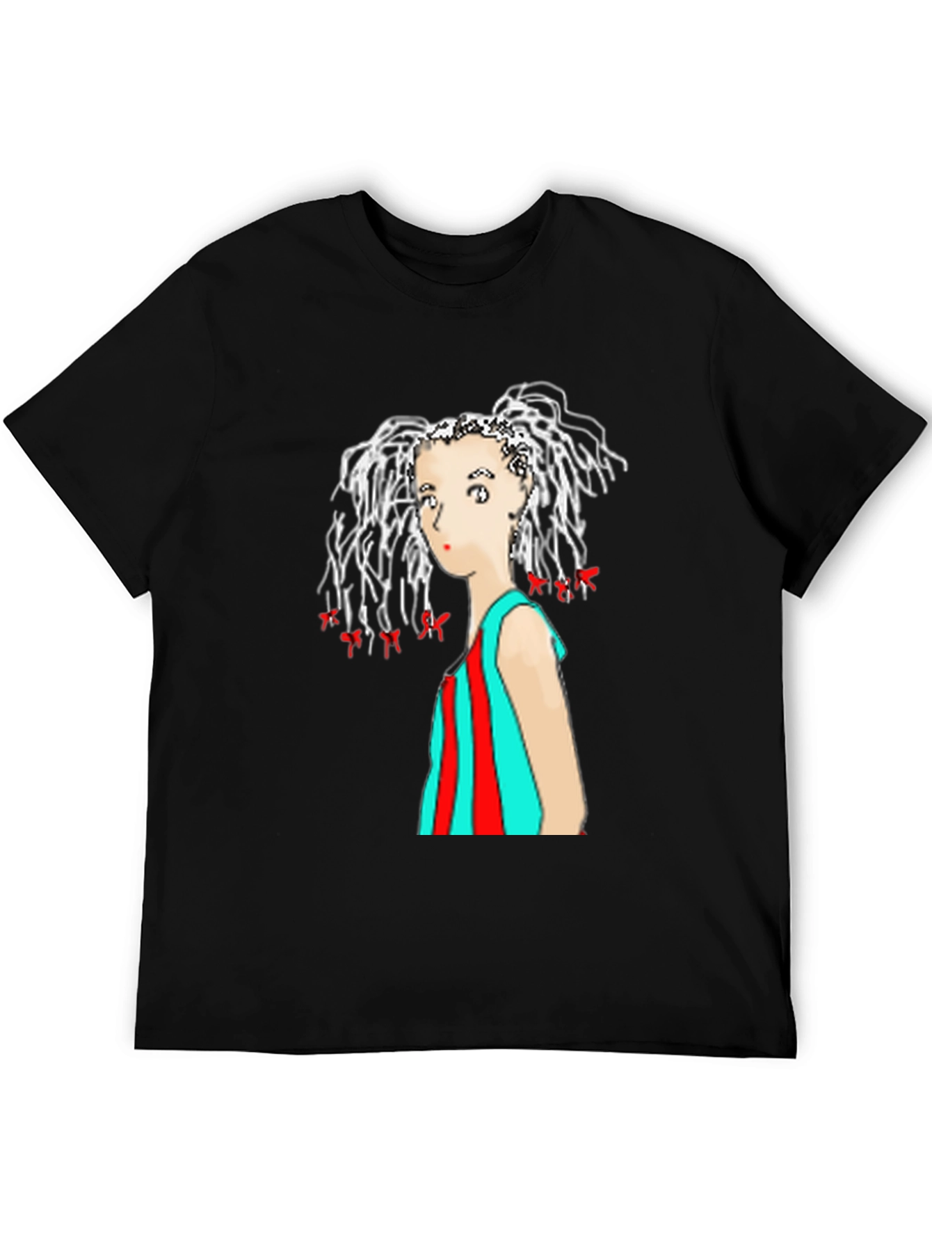 Black Artistic Graphic Tee - Unique Woman Design view 5