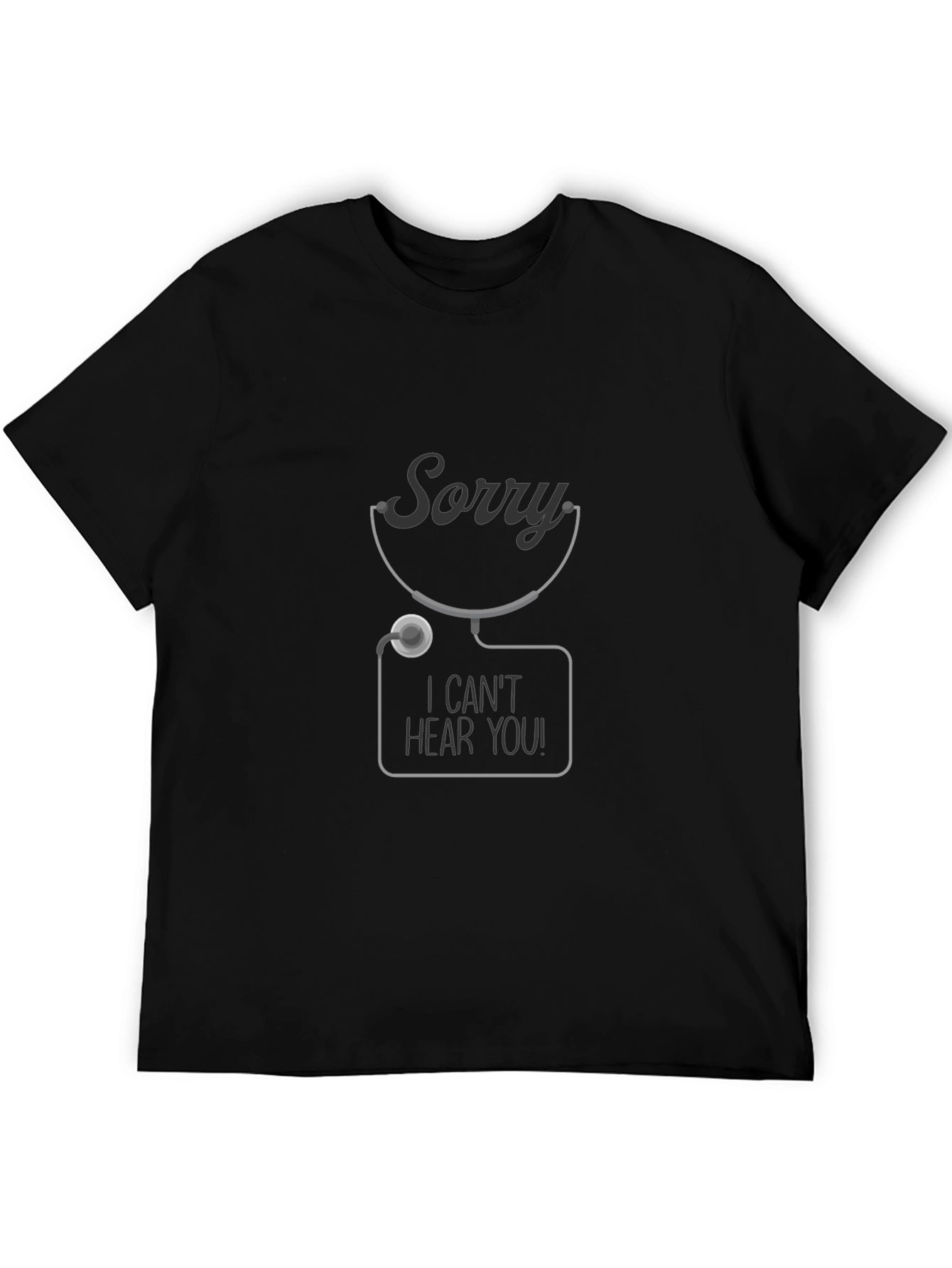 Black Funny Doctor T-Shirt - I Can't Hear You! view 5