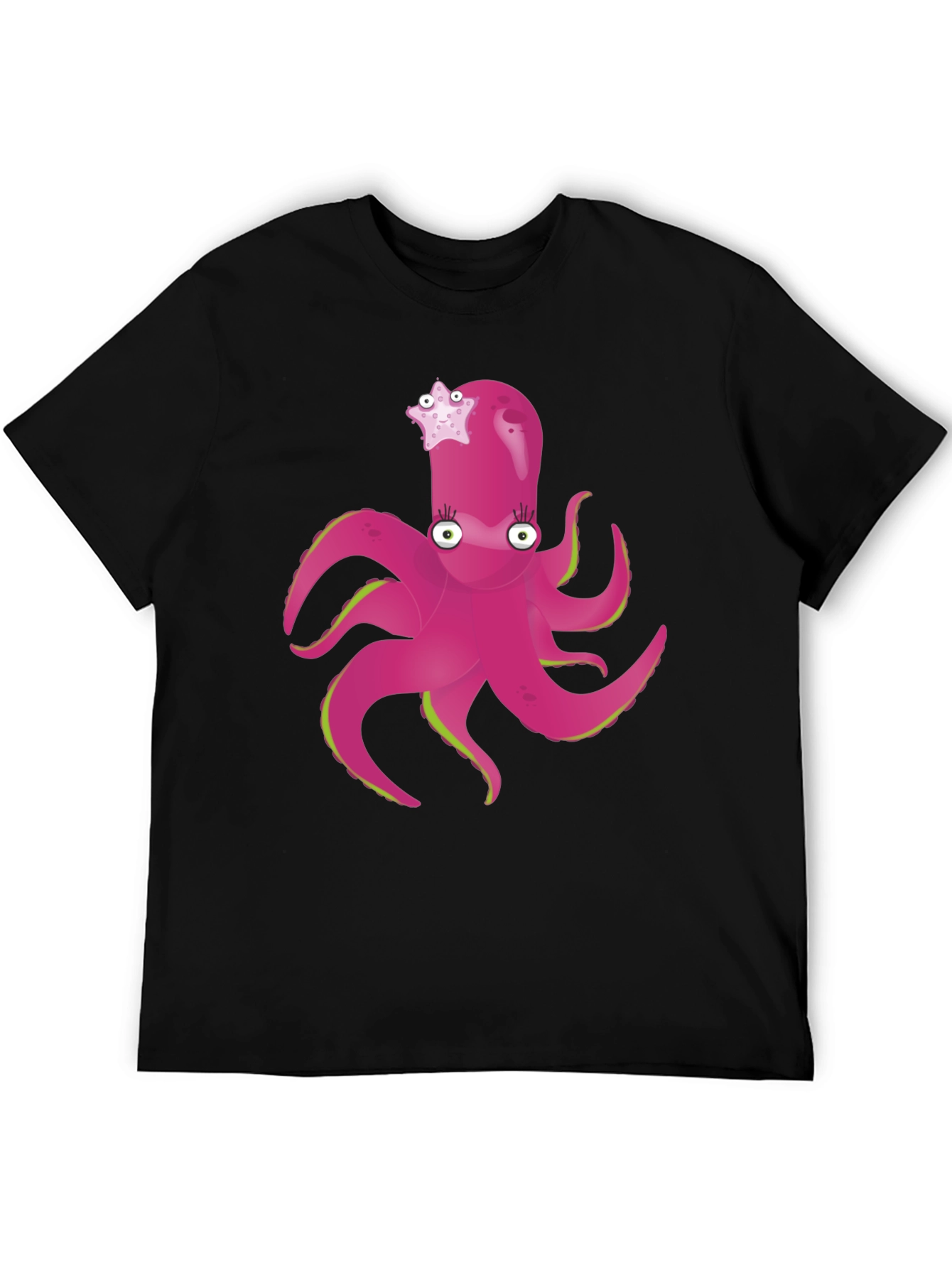 Black Cute Octopus T-Shirt - Funny Sea Creature Tee view 5
