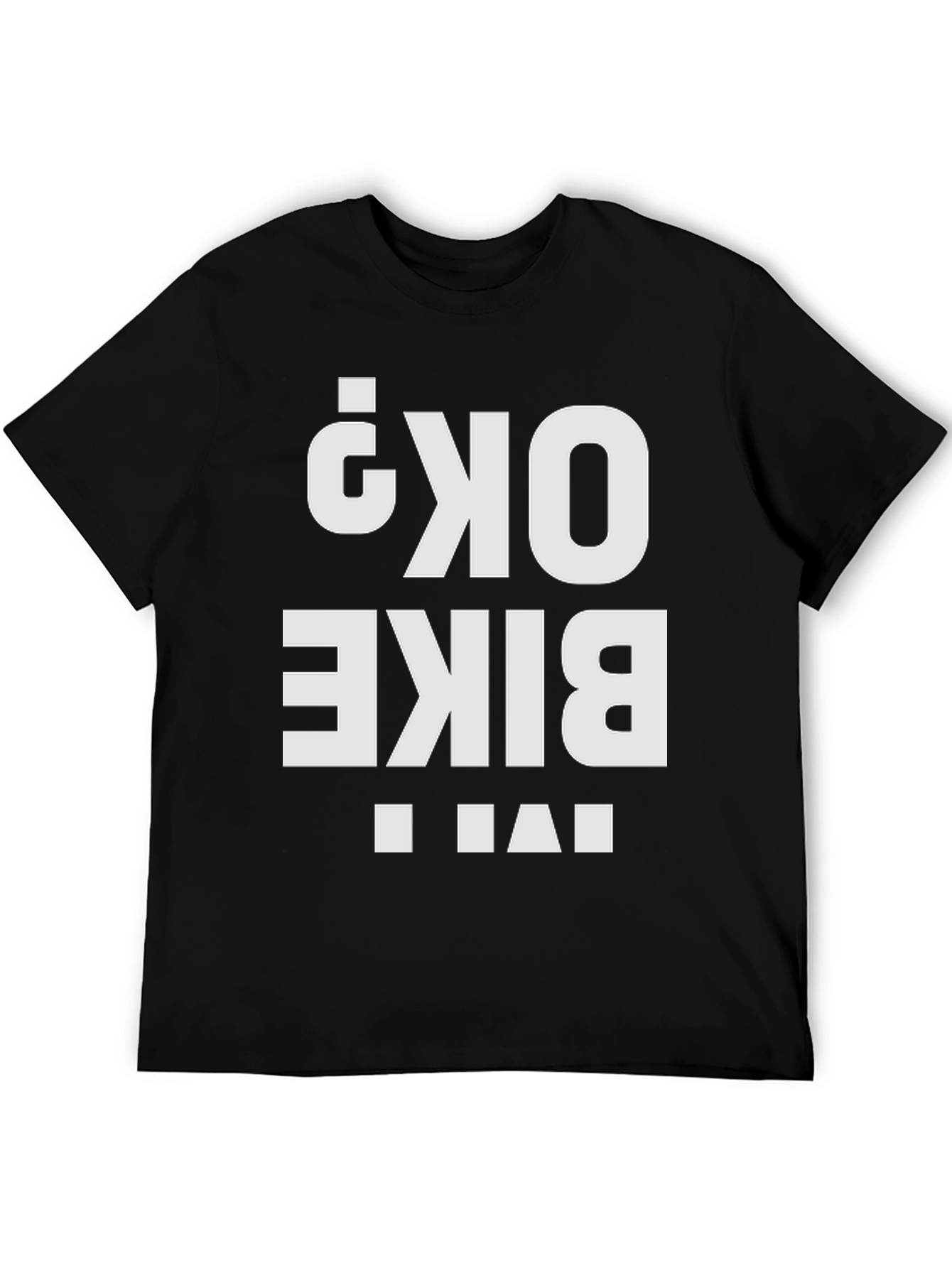 Black Bike OK? Graphic Tee - Black Cotton T-Shirt view 5