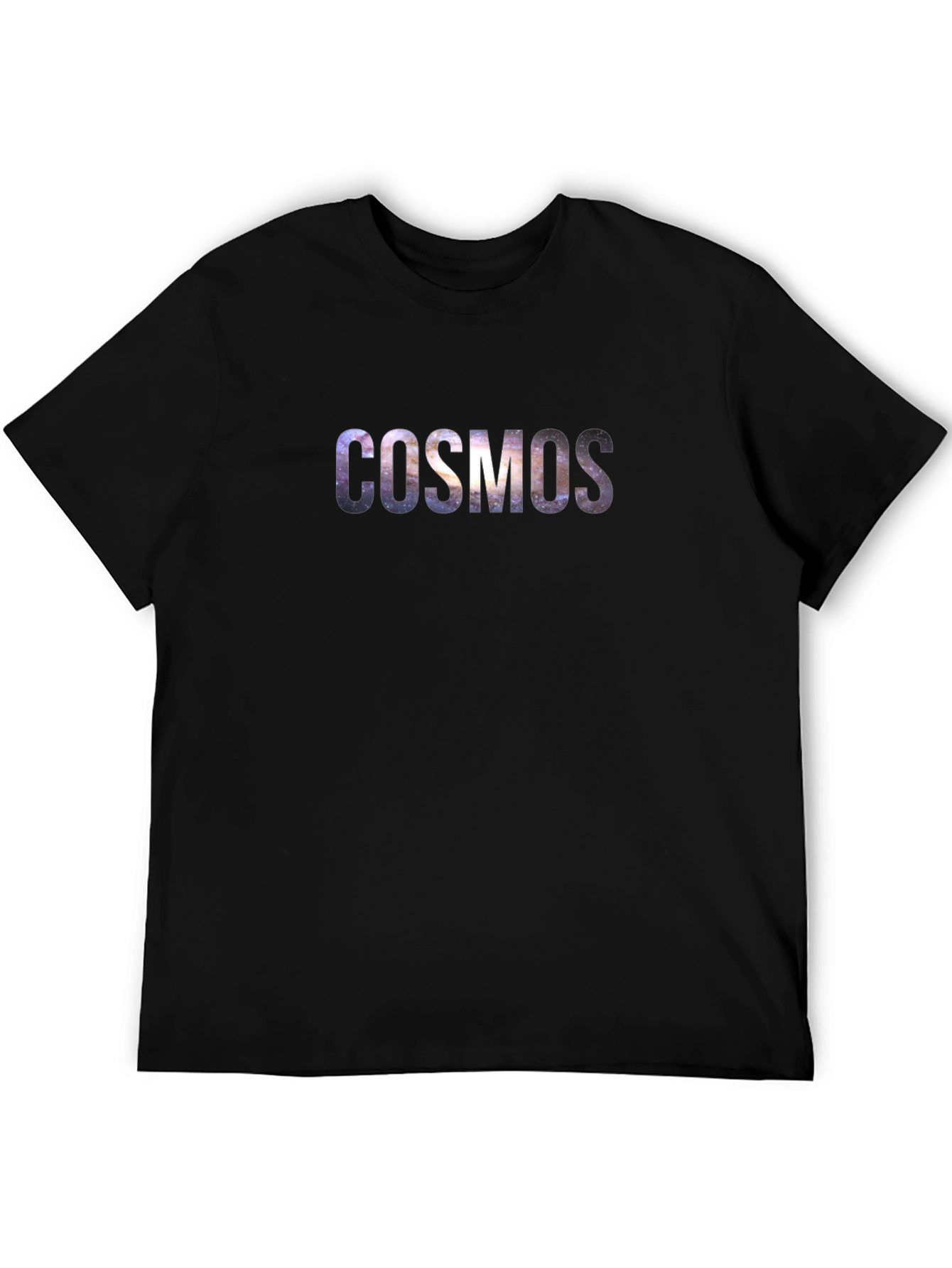 Black Cosmos Galaxy Graphic Tee - Soft Black Cotton T-Shirt view 5