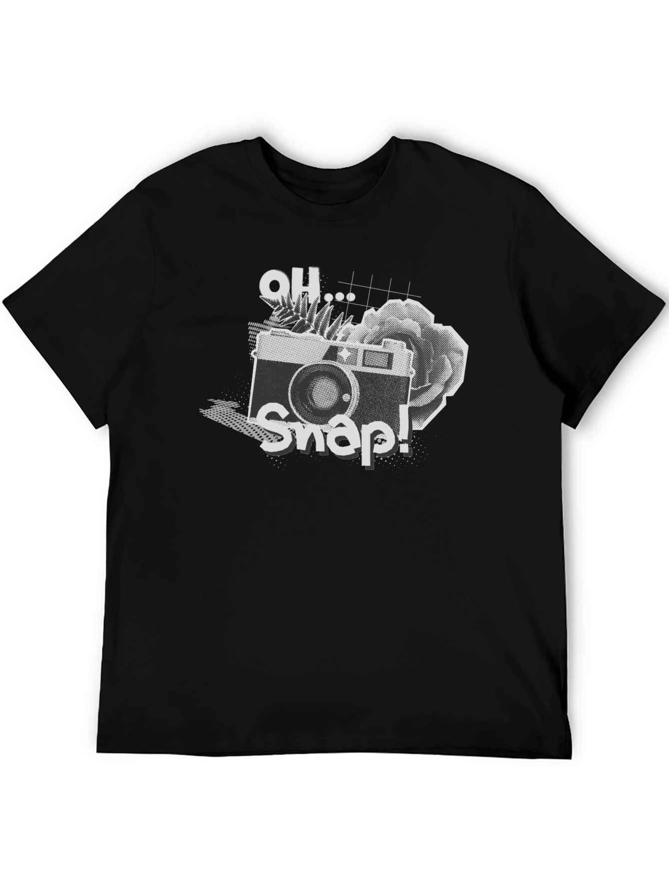 Black Oh Snap! Camera Graphic Tee - Black Cotton Shirt view 5