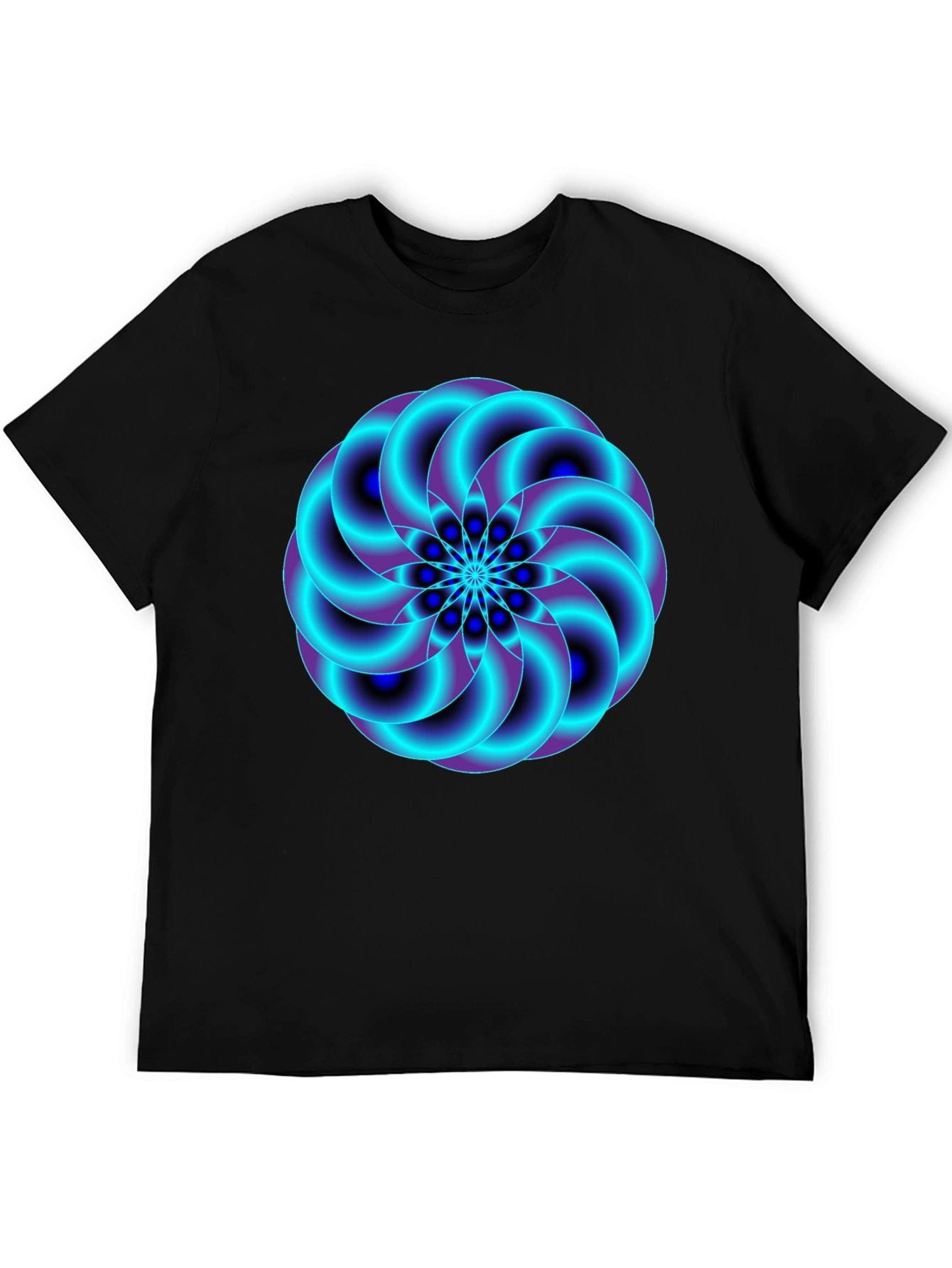 Black Vivid Swirl Graphic Tee - Premium Black Cotton Comfort view 5