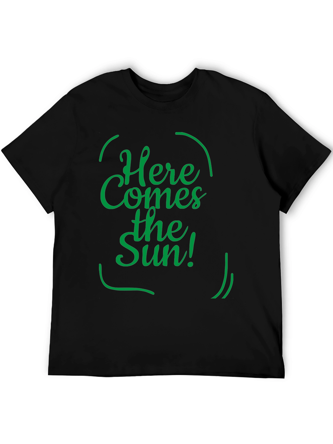 Black Here Comes the Sun T-Shirt - Classic Black Tee view 5
