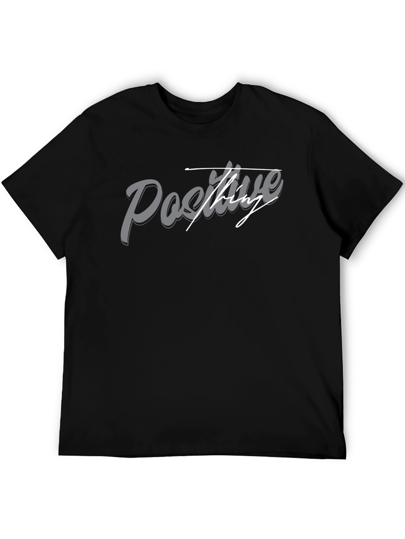Black Positive Thinking Graphic Tee - Black view 5
