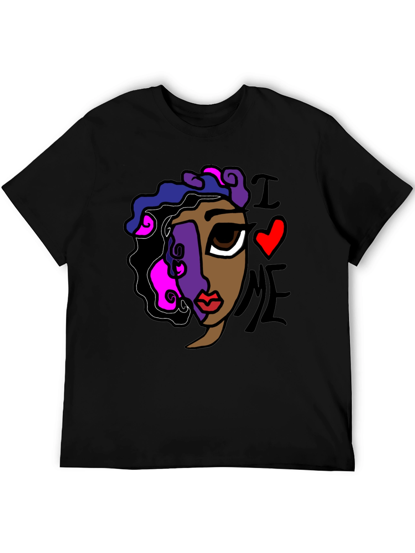 Black Abstract "I Love Me" Graphic Tee view 5