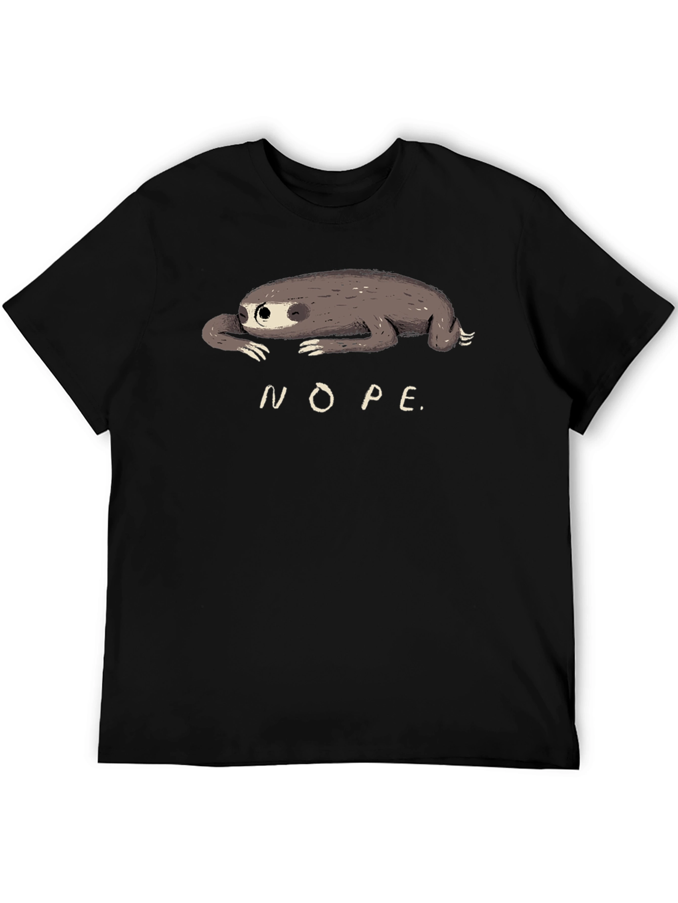 Black Nope Sloth Graphic Tee - Relaxed Style view 5