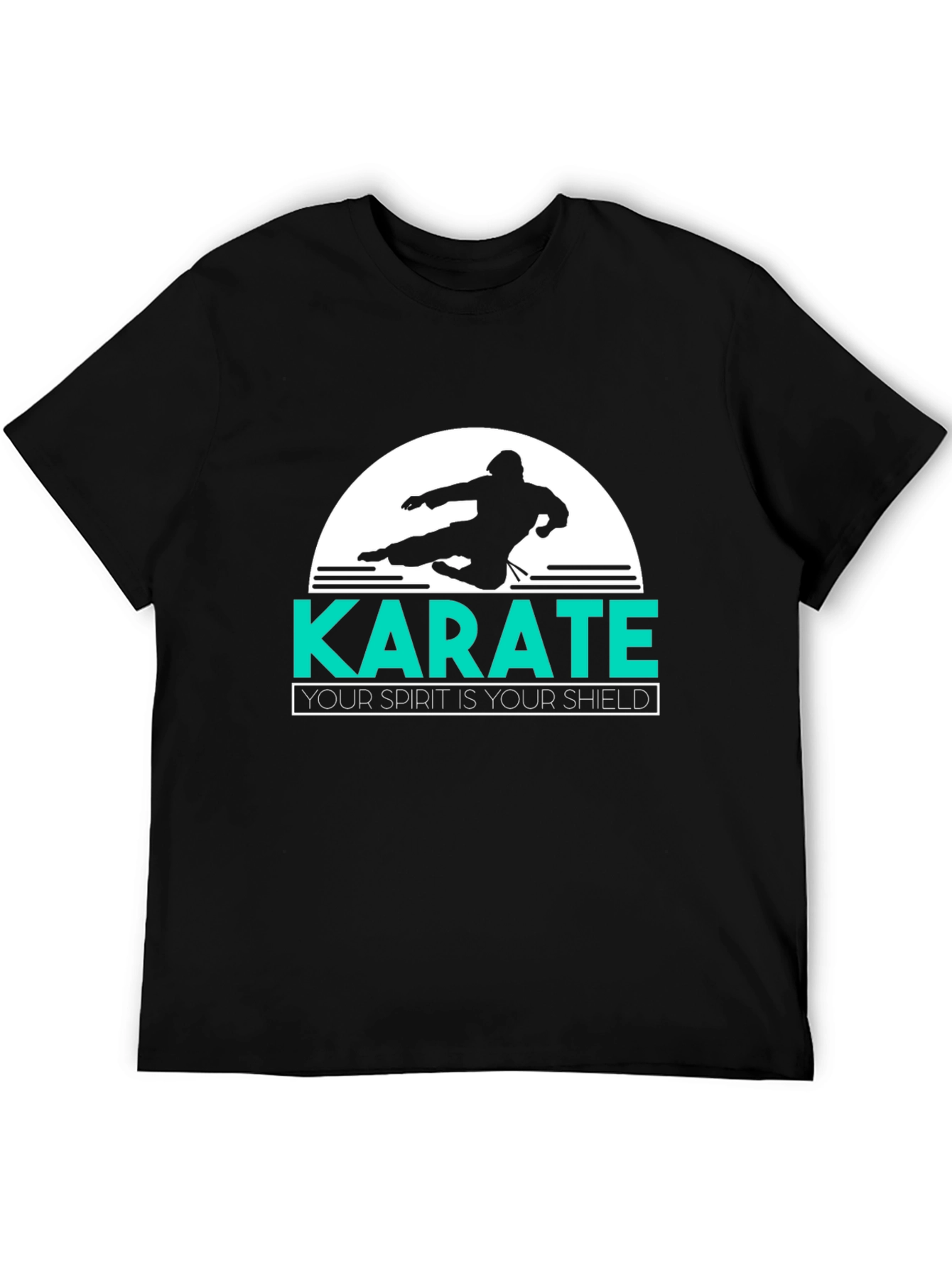 Black Karate Spirit Shield T-Shirt - Black view 5