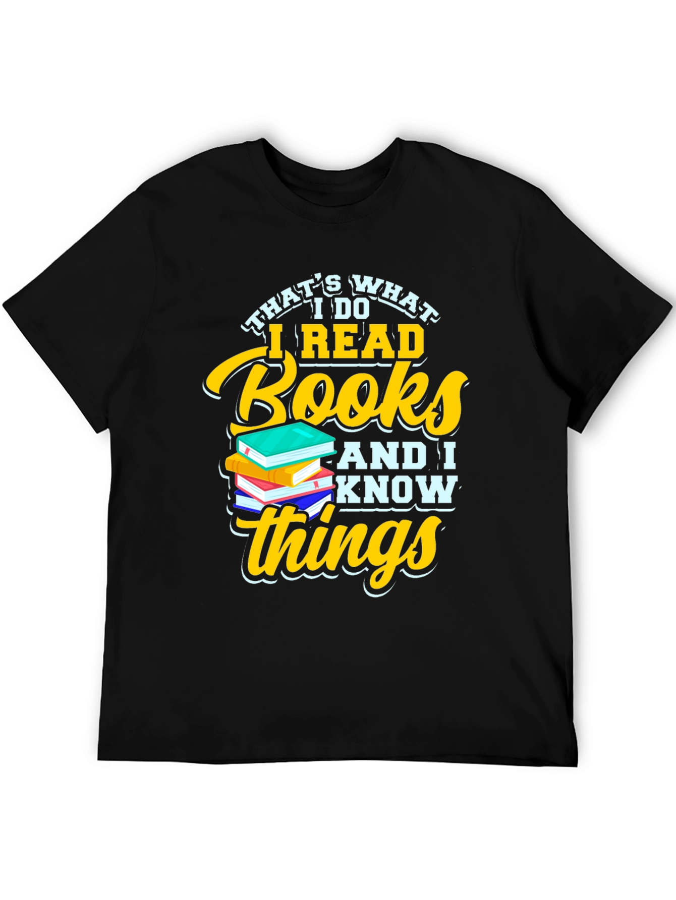 Black I Read Books and I Know Things Graphic Tee view 5