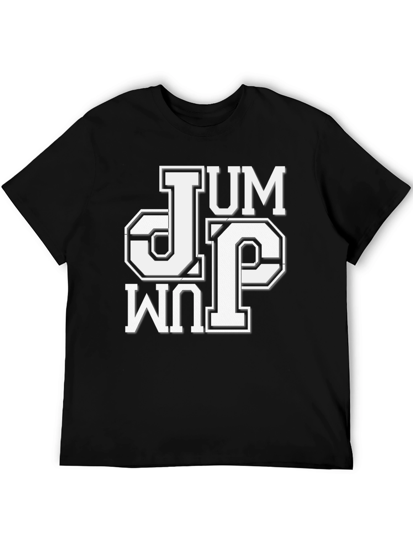 Black Jump T-Shirt | Black Crew Neck Graphic Tee view 5