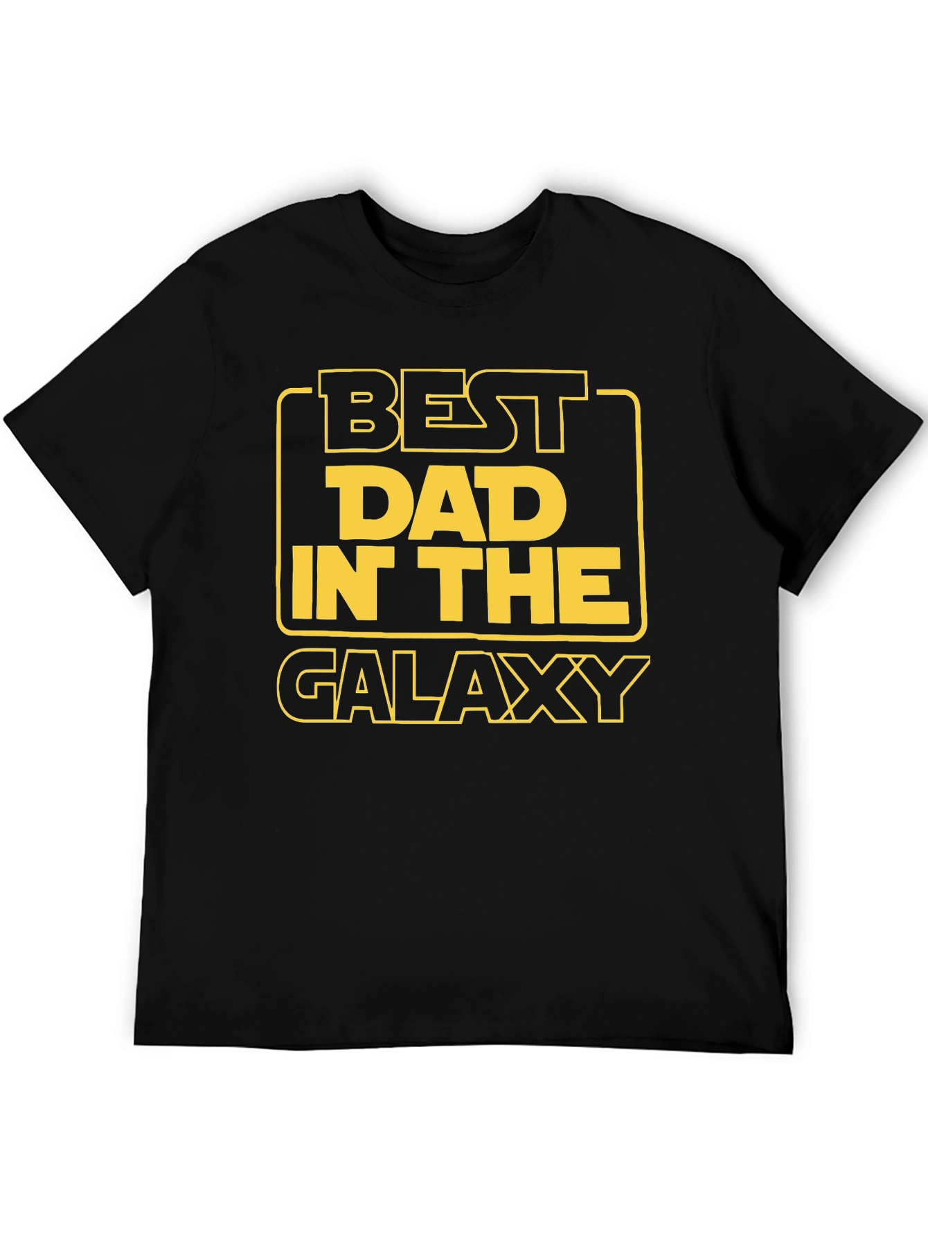 Black Best Dad in the Galaxy Black Graphic T-Shirt view 5