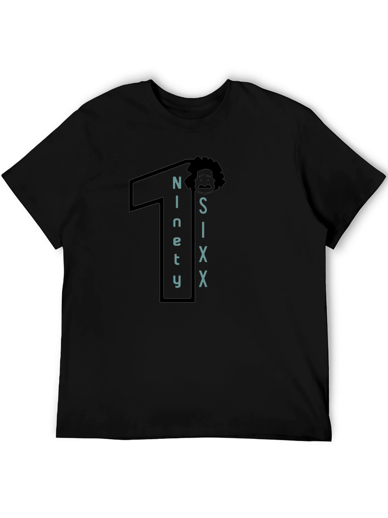 Black Ninety Six Graphic Tee - Black Cotton T-Shirt view 5