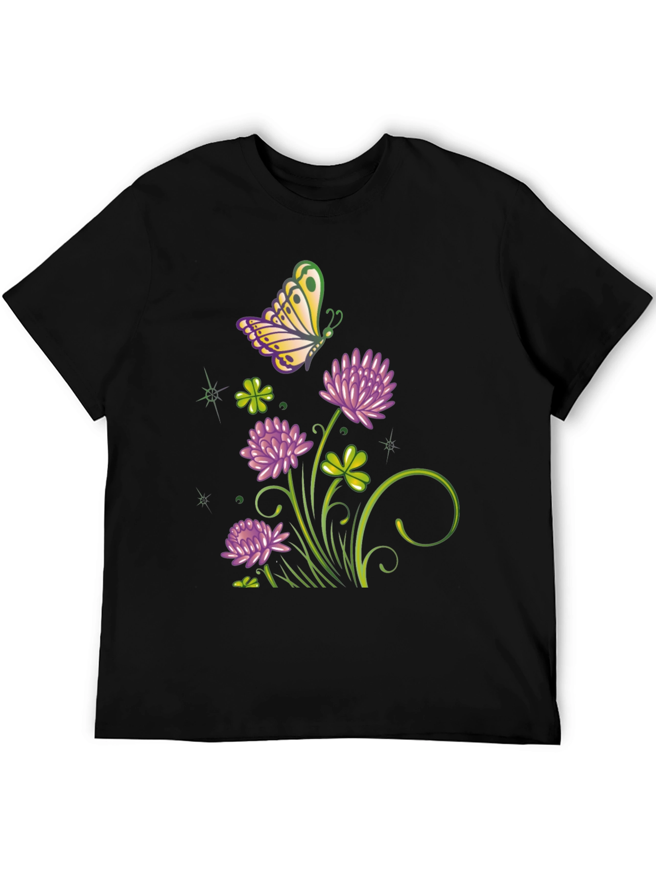 Black Clover & Butterfly Graphic Tee - Stylish & Unique view 5