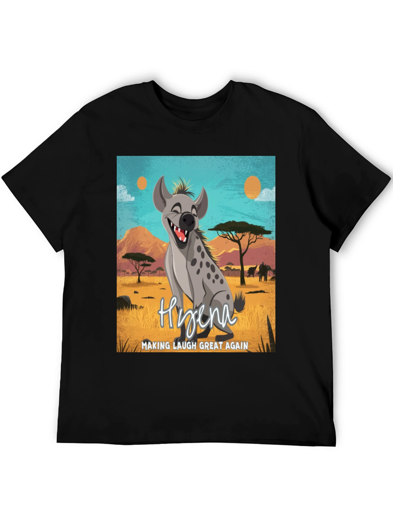 Black Hyena Making Laugh Great Again T-Shirt view 5