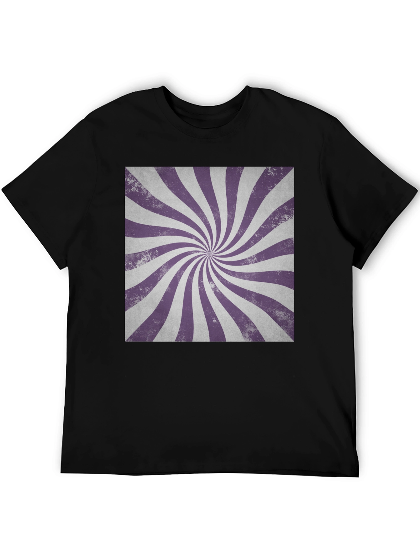 Black Retro Swirl Graphic Tee - Black Cotton Casual Shirt view 5