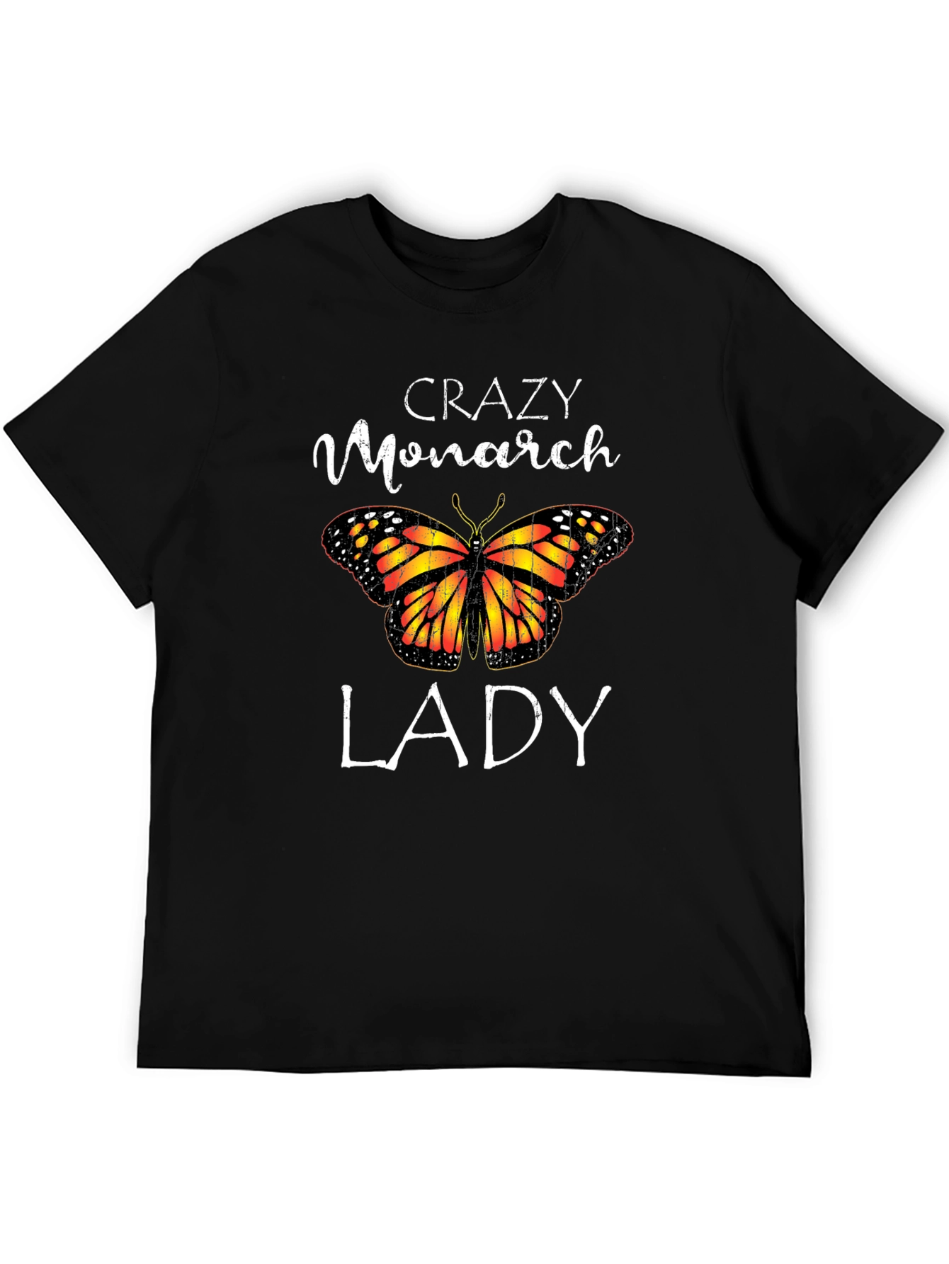Black Crazy Monarch Lady Butterfly Graphic Tee view 5