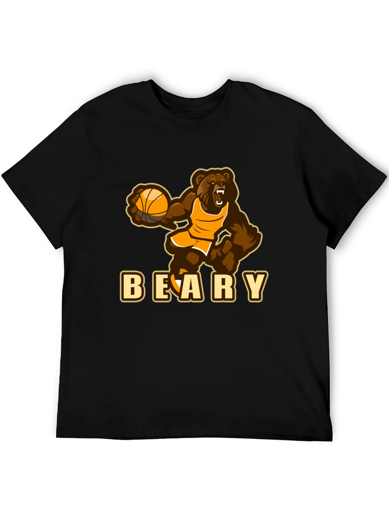 Black Beary Basketball T-Shirt - Funny Sports Tee view 5