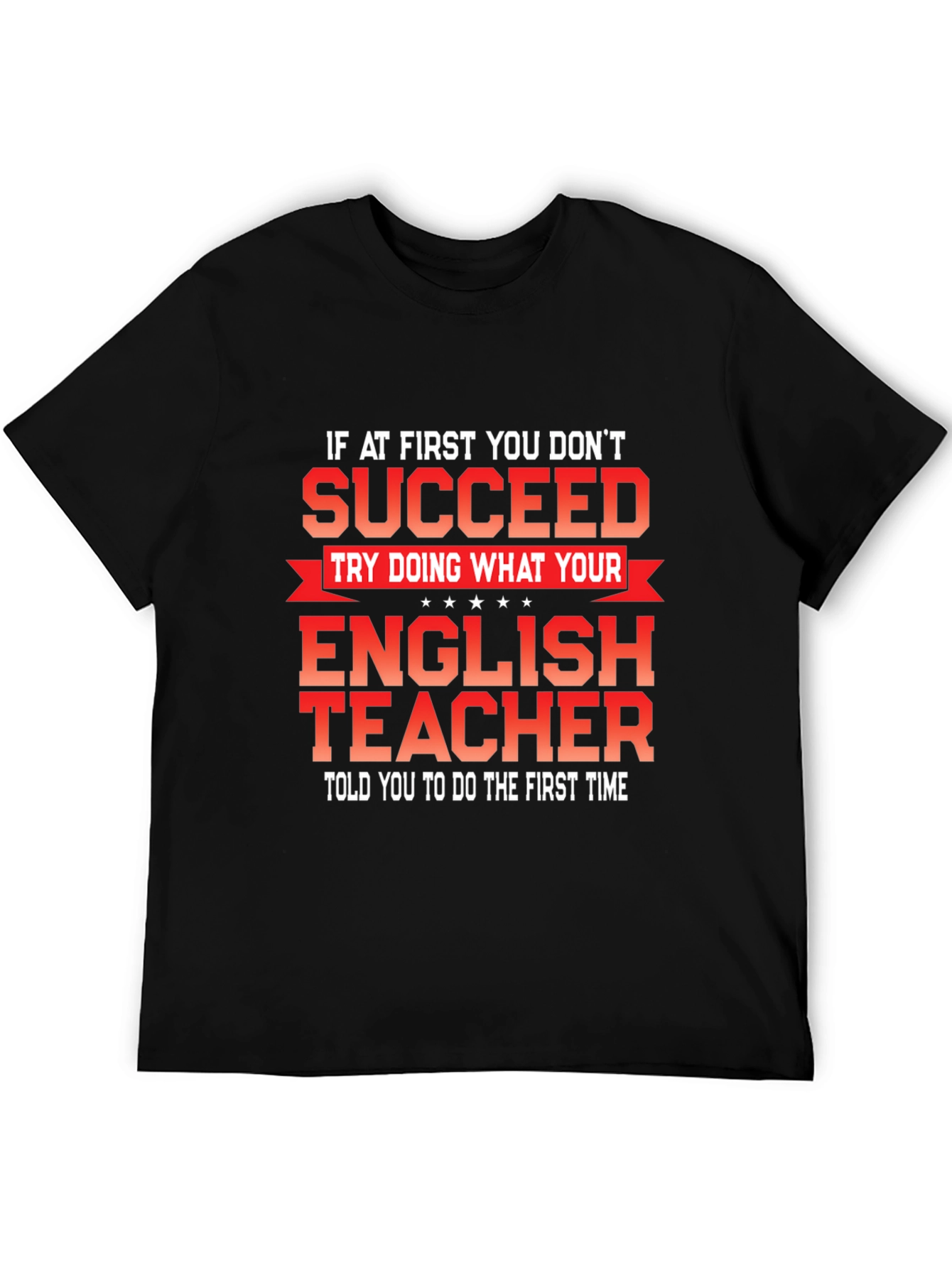 Black Funny English Teacher Graphic T-Shirt view 5