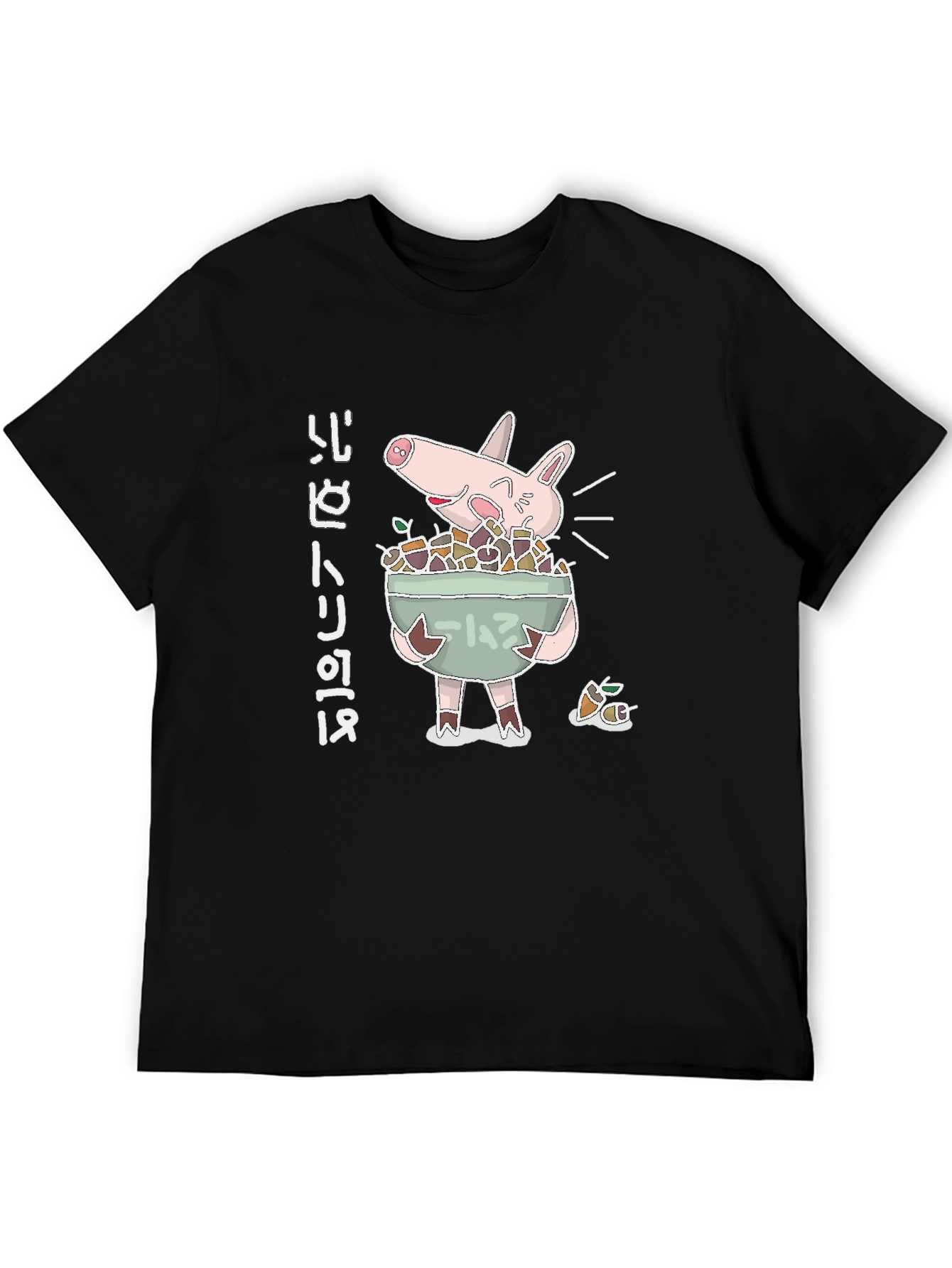 Black Pig Ramen Bowl Graphic Tee - Unique Anime Style view 5