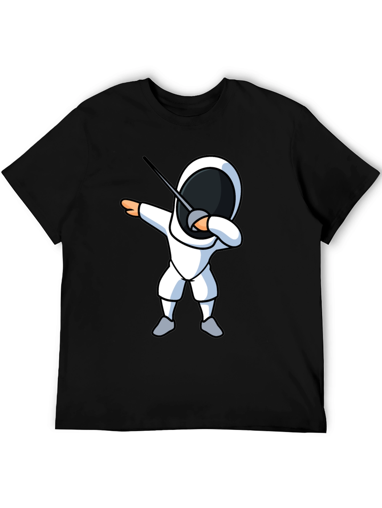 Black Fencing Dabbing T-Shirt - Black Graphic Tee view 5