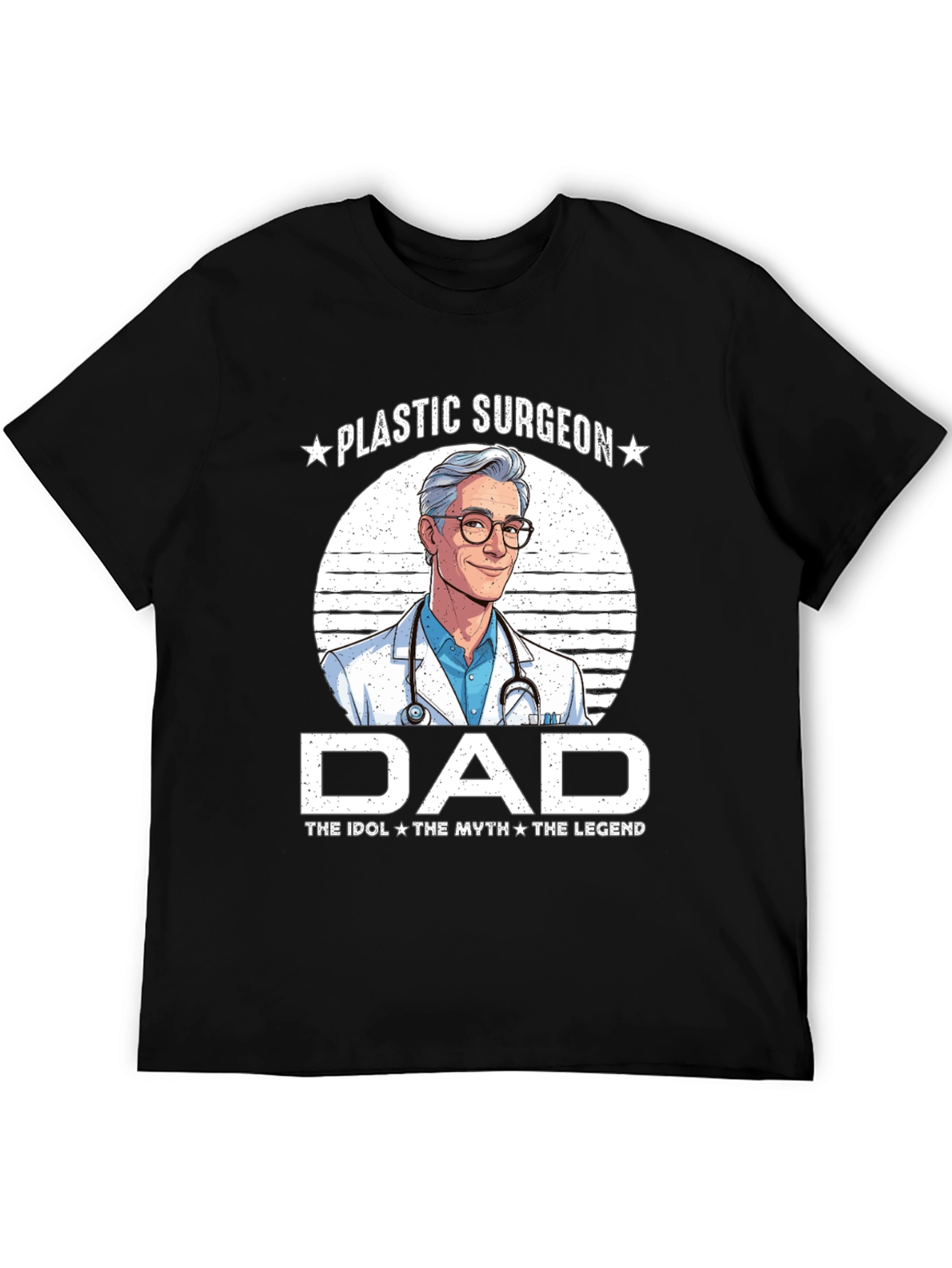 Black Plastic Surgeon Dad T-Shirt - Idol, Myth, Legend view 5