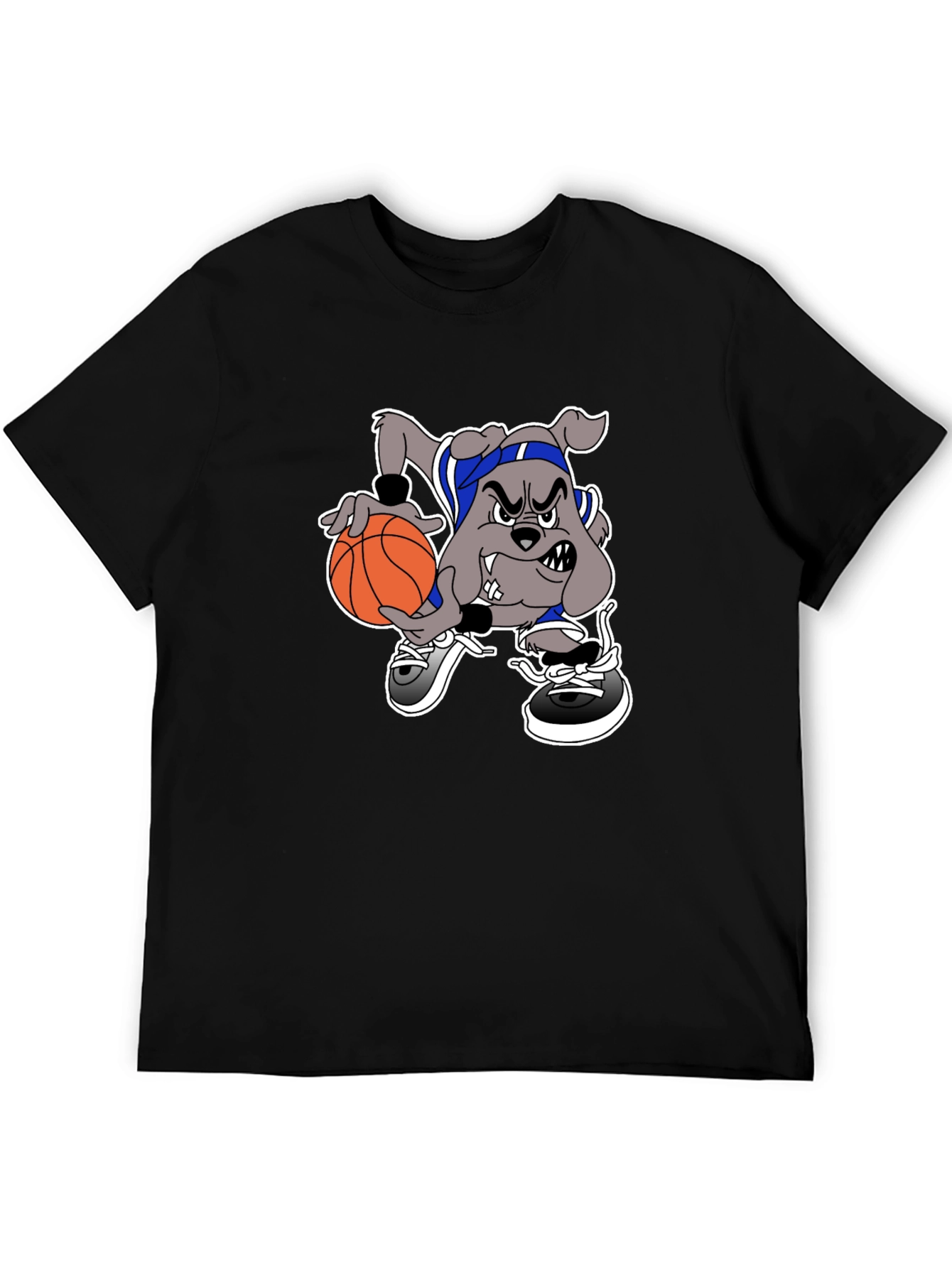 Black Basketball Bulldog Black T-Shirt view 5