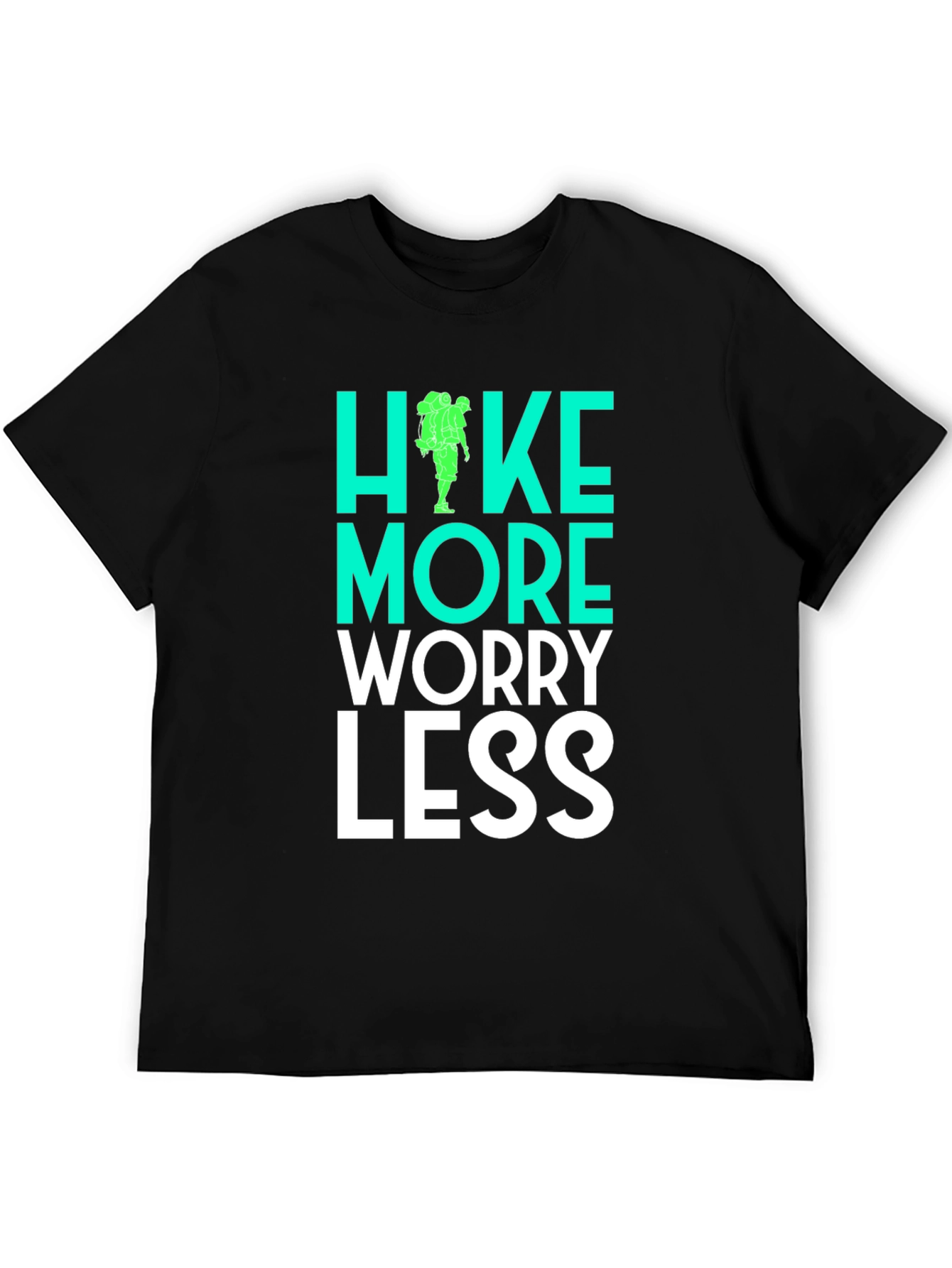 Black Hike More Worry Less Graphic Tee view 5