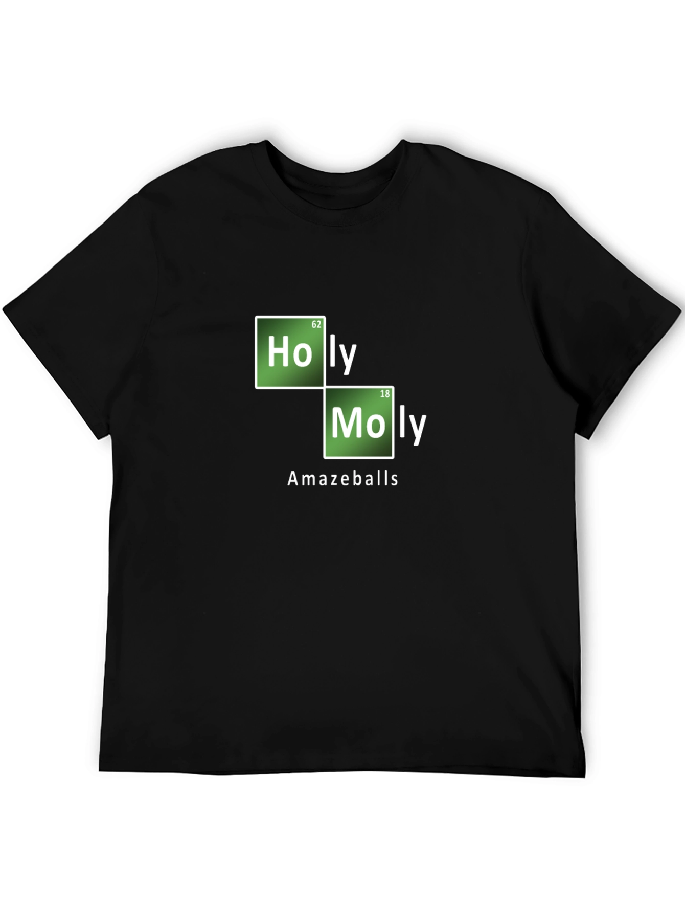 Black Holy Moly AmazeBalls T-Shirt - Funny Periodic Table Tee view 5