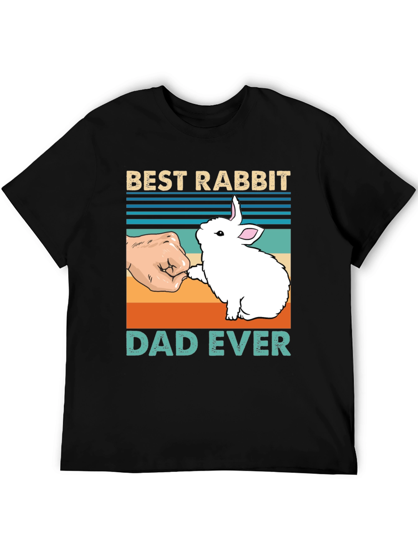 Black Best Rabbit Dad Ever T-Shirt view 5