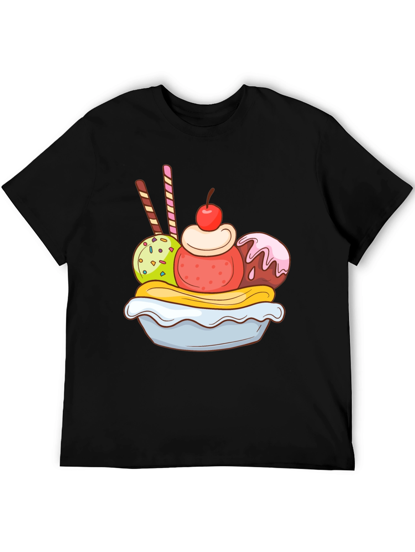 Black Banana Split Graphic Tee - Dessert Lover T-Shirt view 5