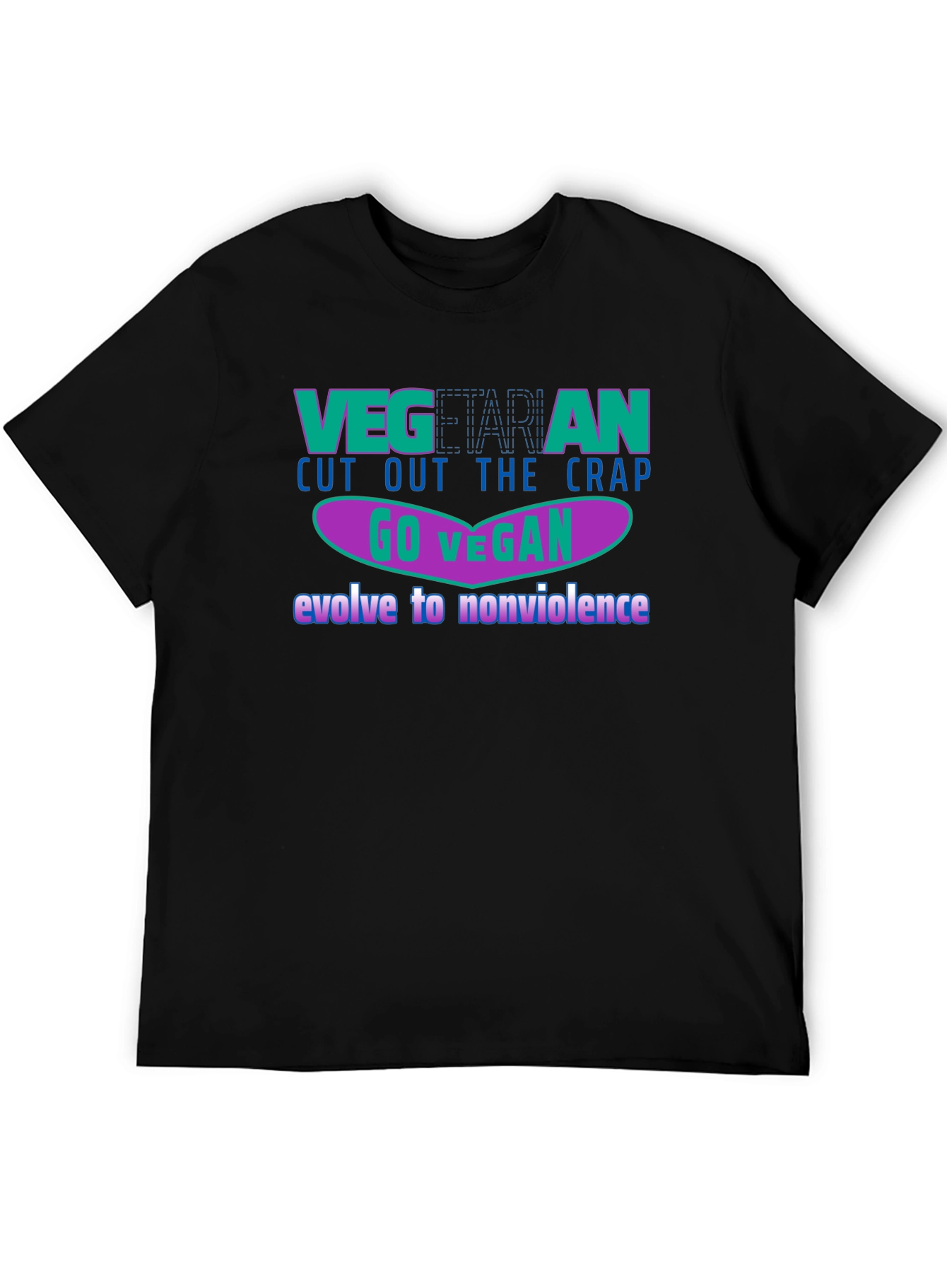Black Vegan Lifestyle Graphic T-Shirt view 5