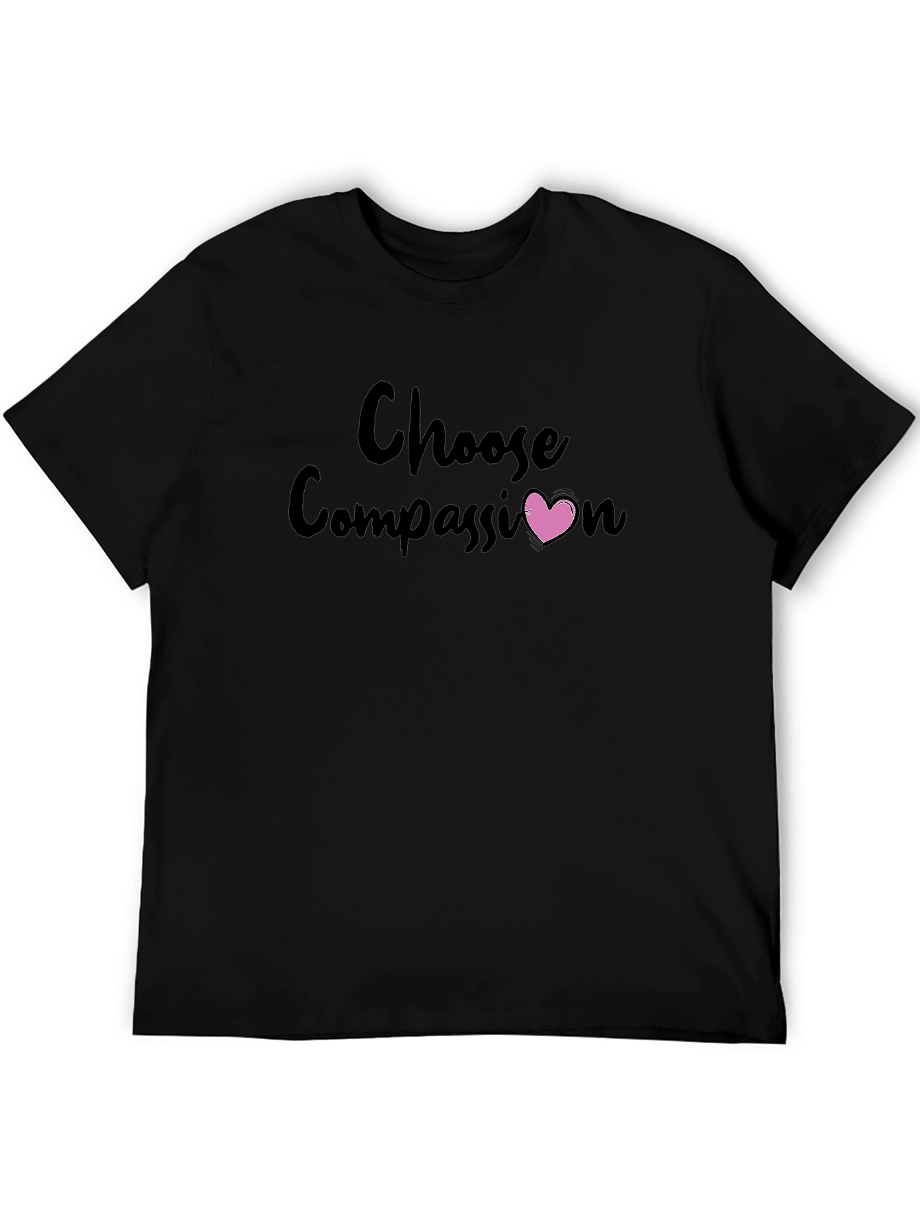 Black Choose Compassion Graphic Tee - Soft Cotton Blend view 5