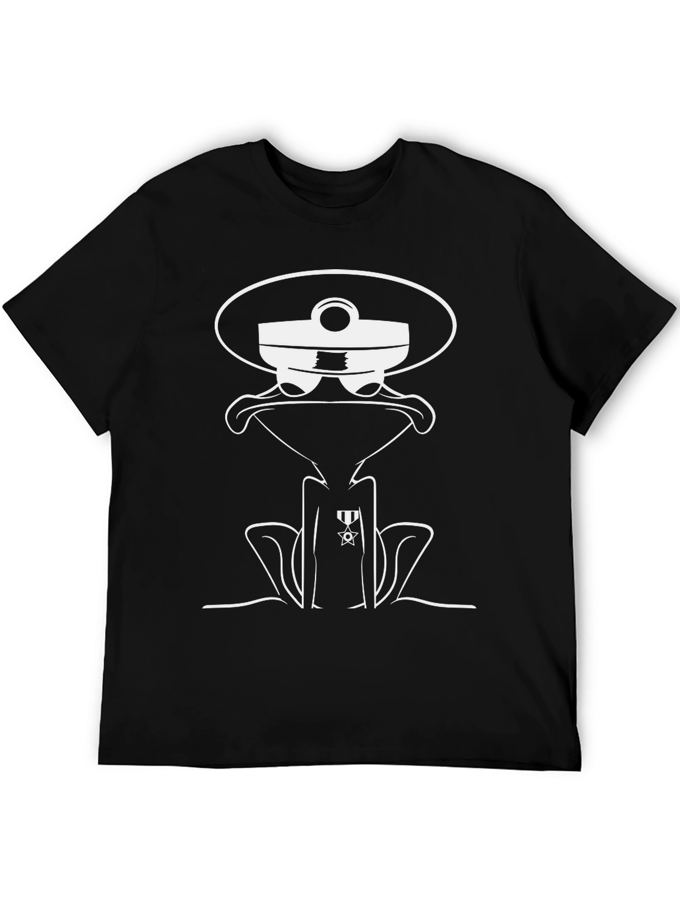 Black Frog Commander Graphic T-Shirt - Black Cotton Tee view 5