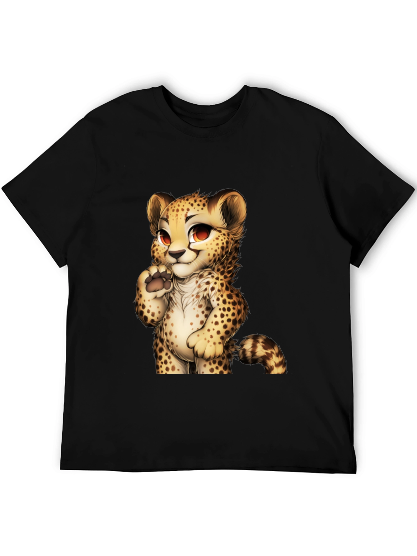 Black Cute Cheetah Graphic Tee - Black view 5