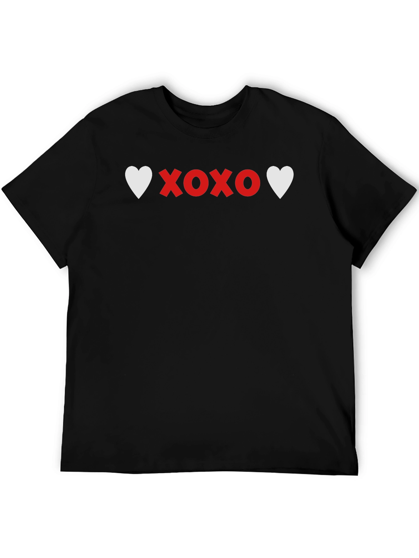 Black Heart XOXO Graphic Tee - Soft Black Casual T-Shirt view 5