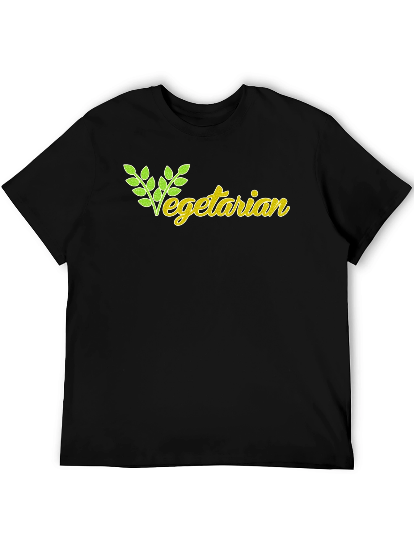 Black Vegetarian Graphic T-Shirt - Black view 5