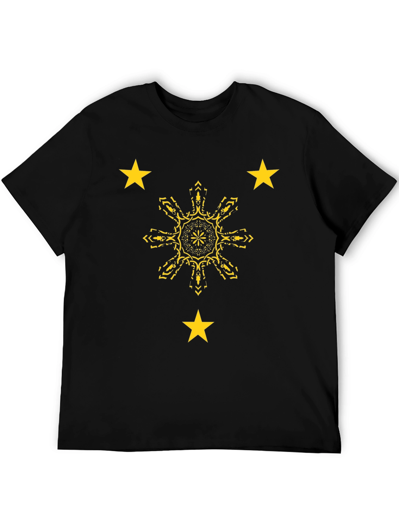 Black Filipino Pride Black Tee: Sun & Stars view 5