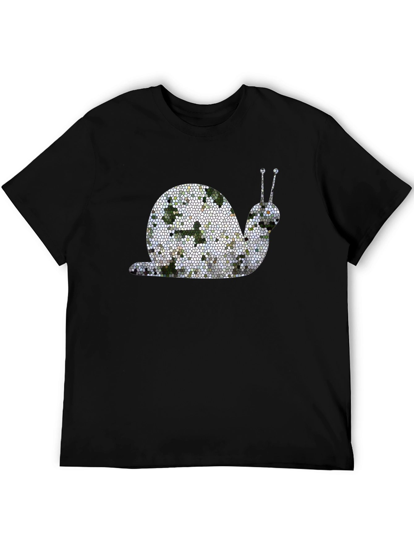 Black Mosaic Snail Graphic Tee - Unique Design view 5